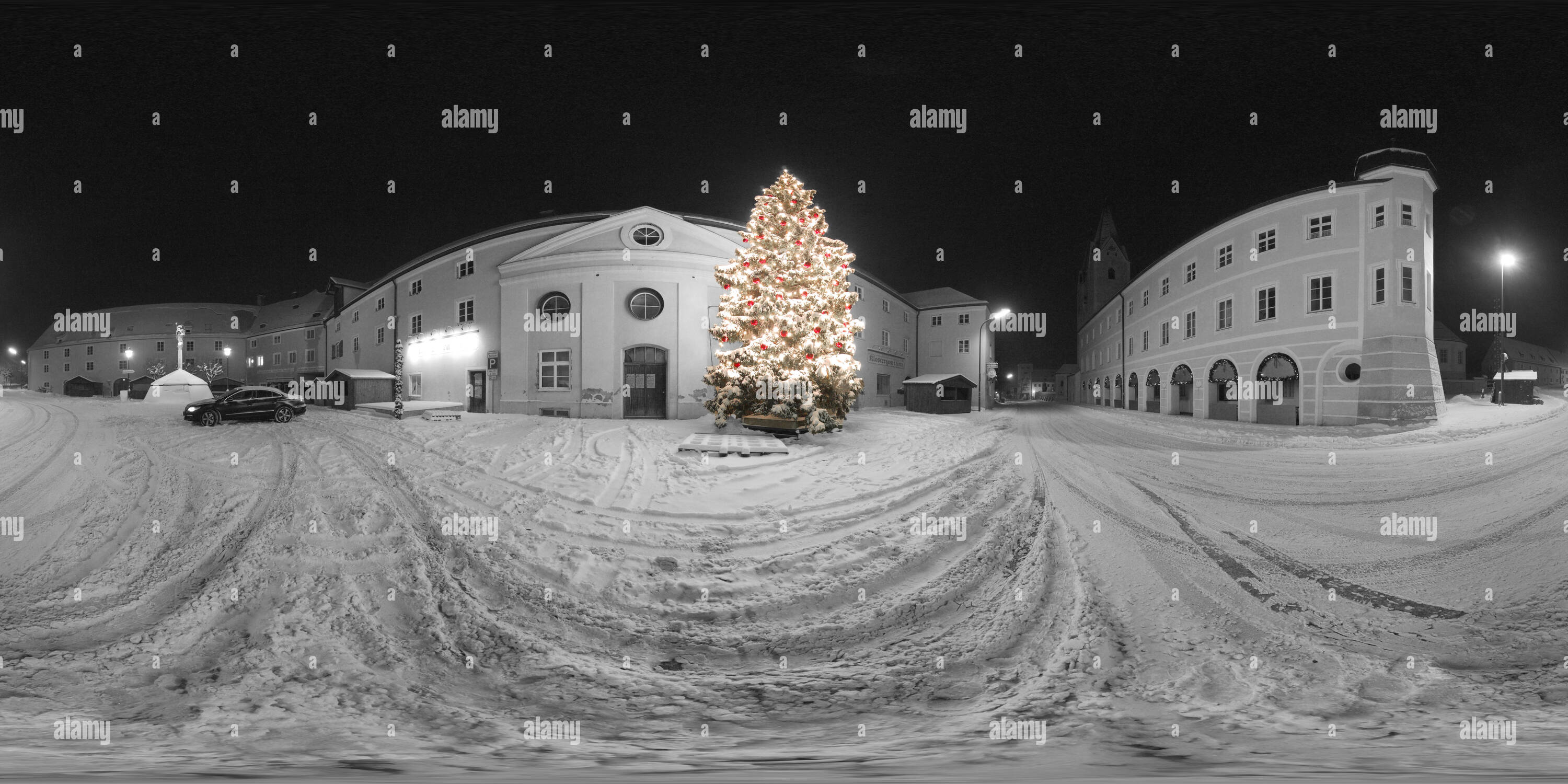 360 degree panoramic view of Christmas Tree, Abbey Markt Indersdorf