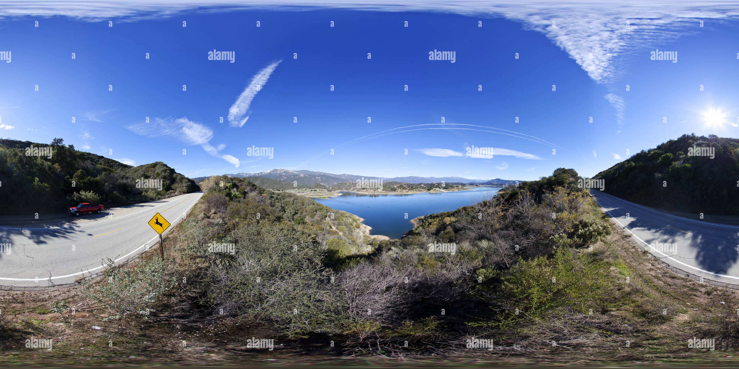 360 degree panoramic view of Lake Casitas,  View from Hwy 150, Casitas Pass Rd