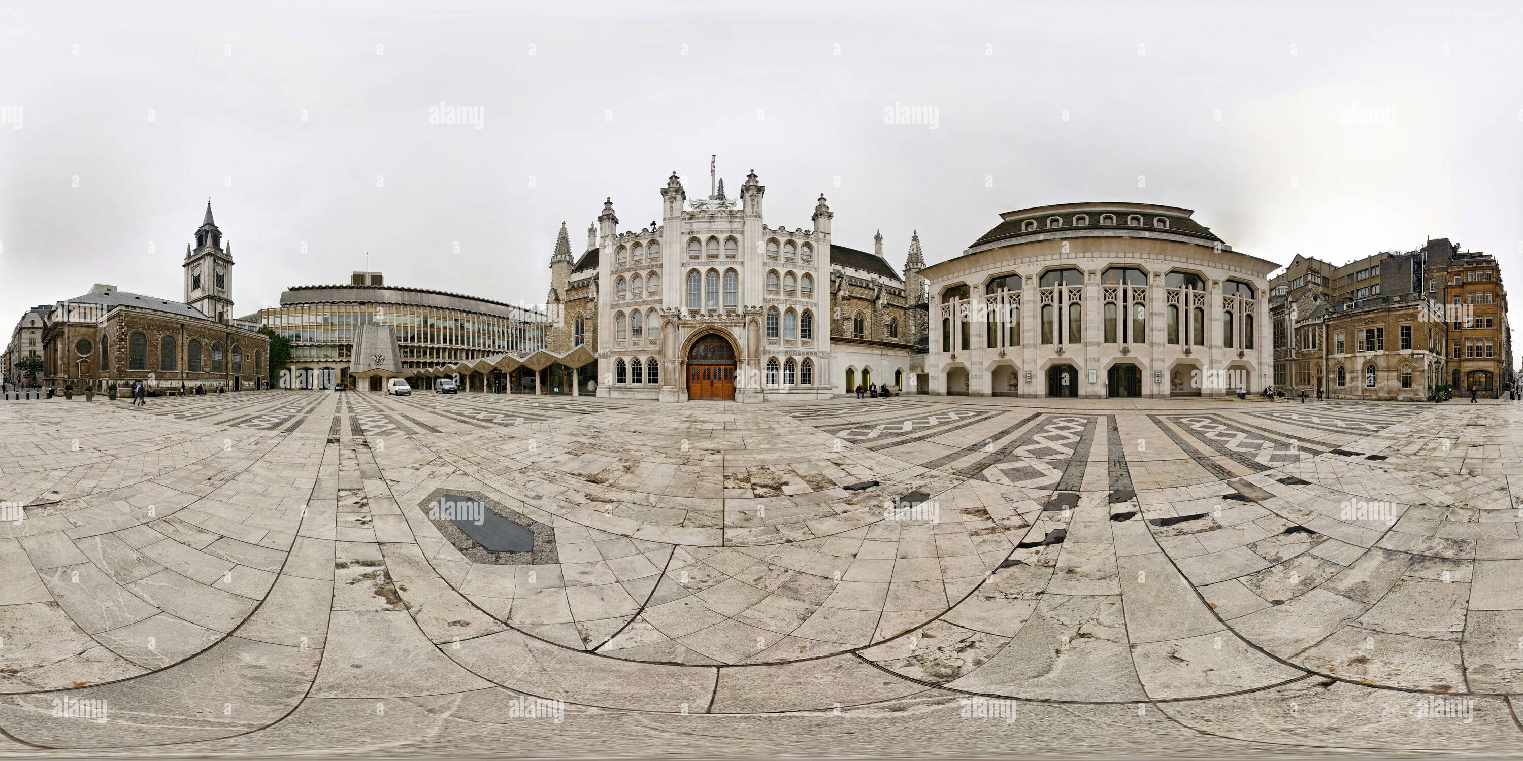 360 degree panoramic view of Guildhall, City of London