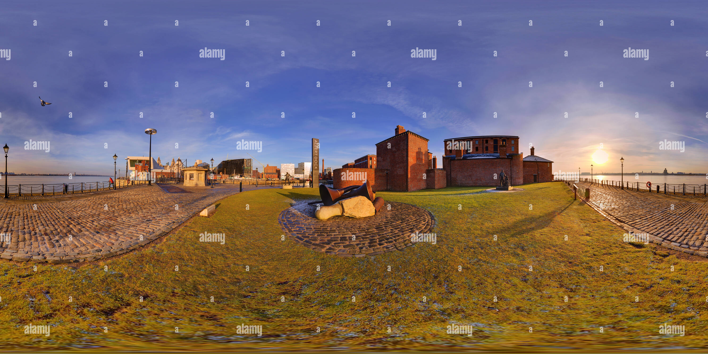 360° view of Liverpool Albert Dock Sculptures Alamy