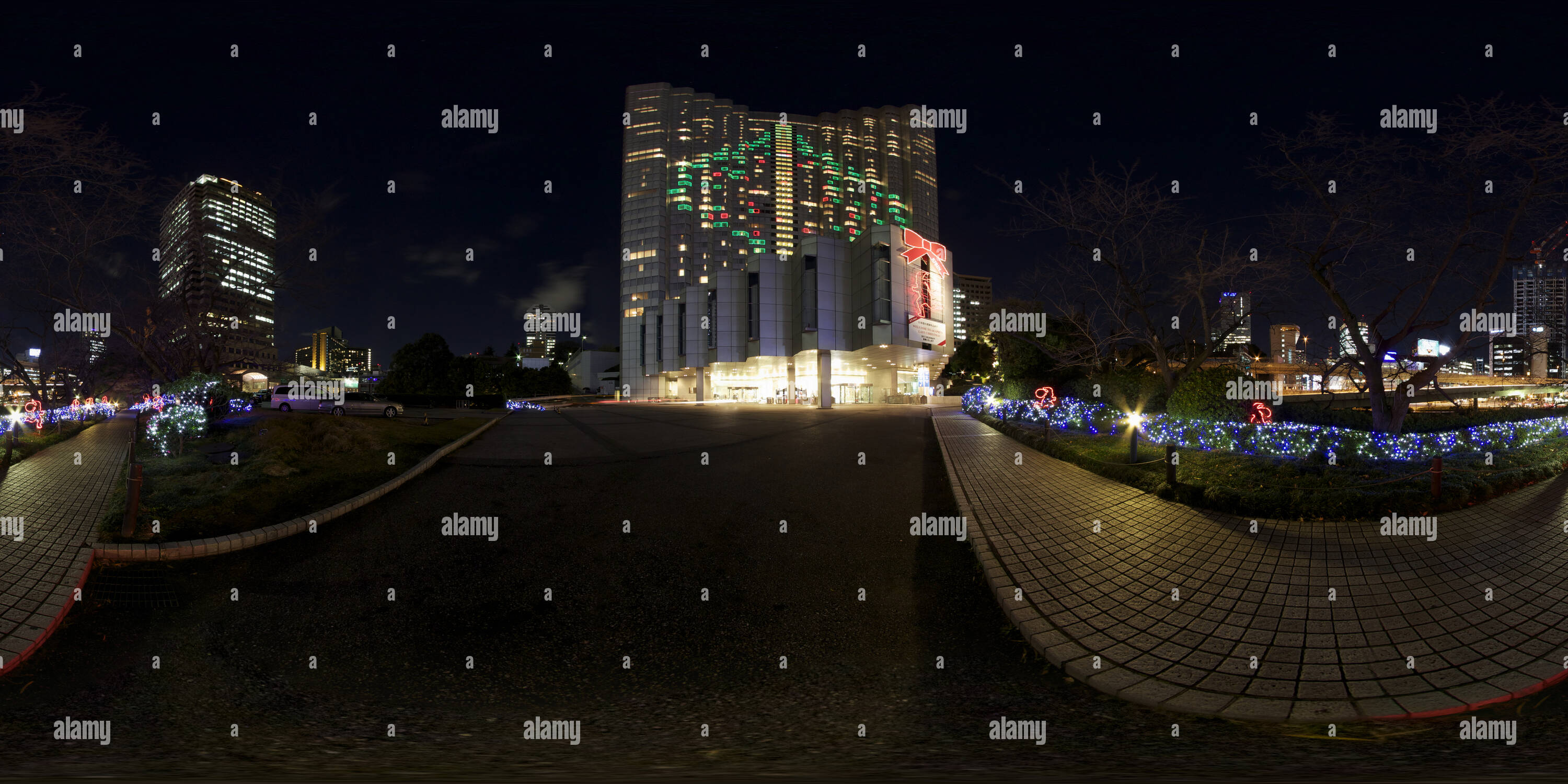 360 degree panoramic view of The Grand Prince Hotel Akasaka last Christmas Illumination