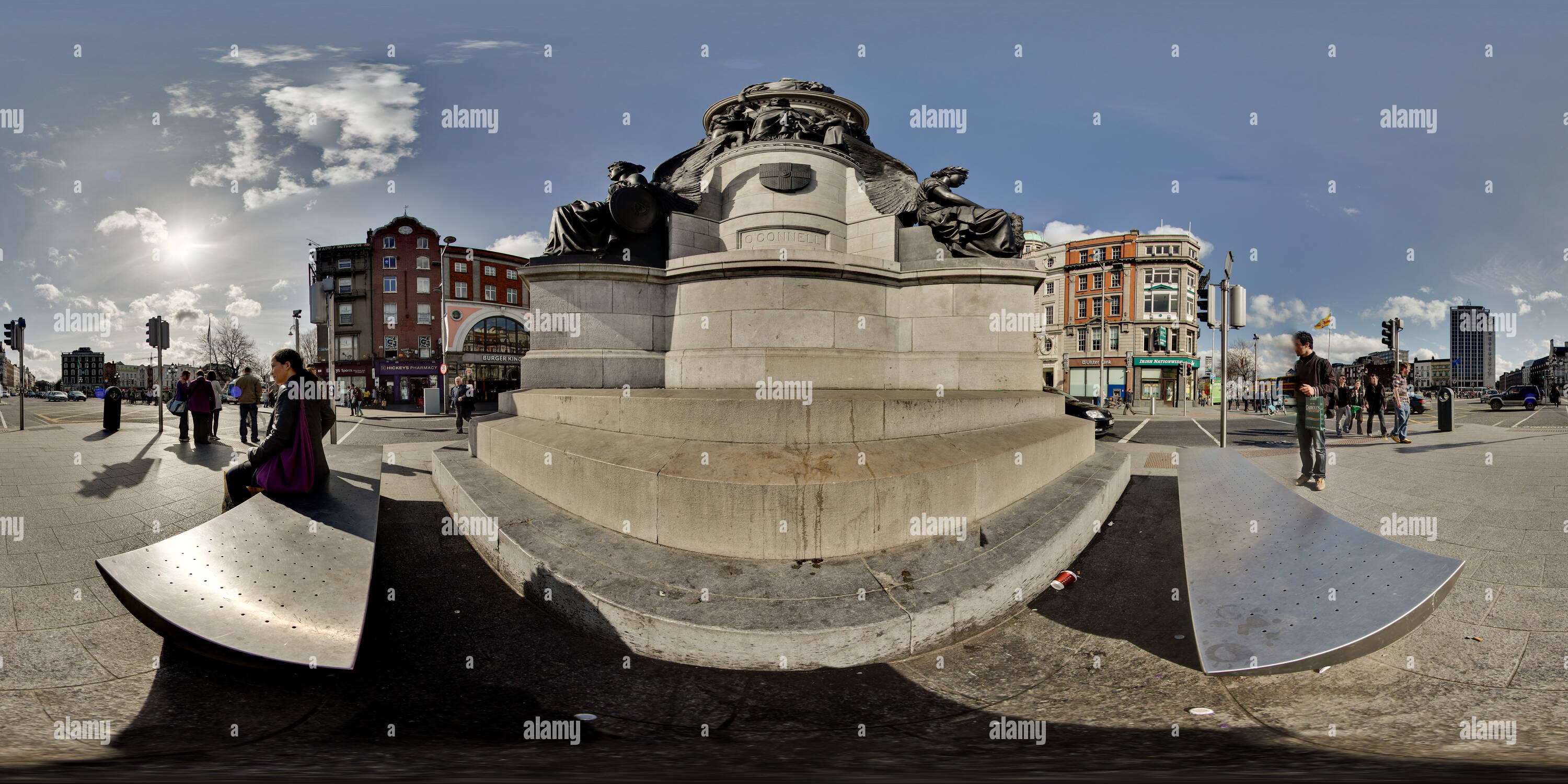 360° view of O'Connell Street Dublin Alamy