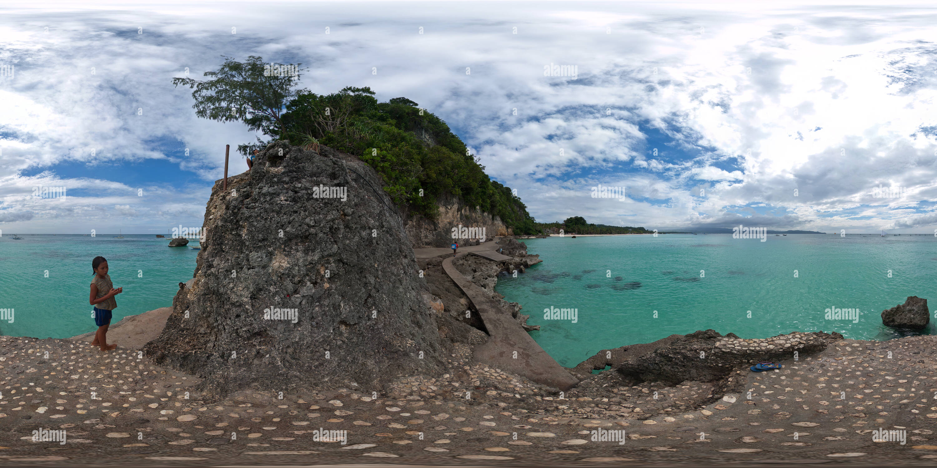 360° view of Boracay waterfront, Philippines Alamy