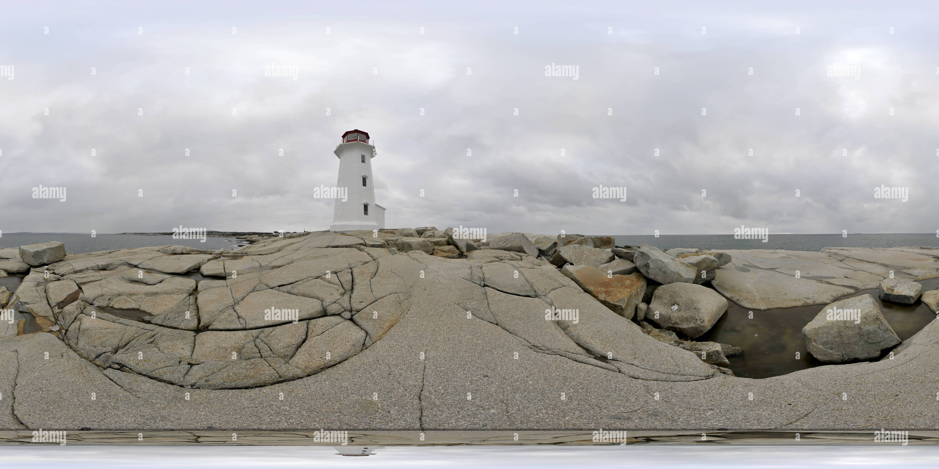 360° view of Peggy's Cove Lighthouse, Nova Scotia Alamy