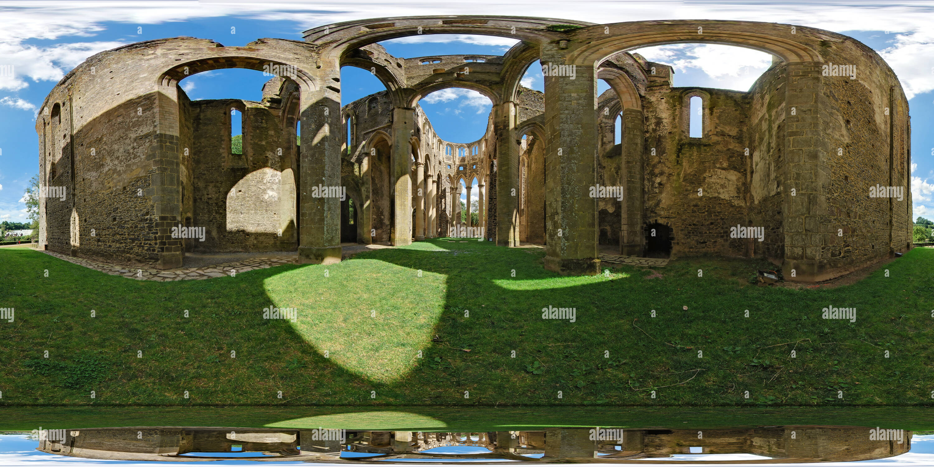 360° view of Nef de l'abbaye d'Hambye - France - Alamy