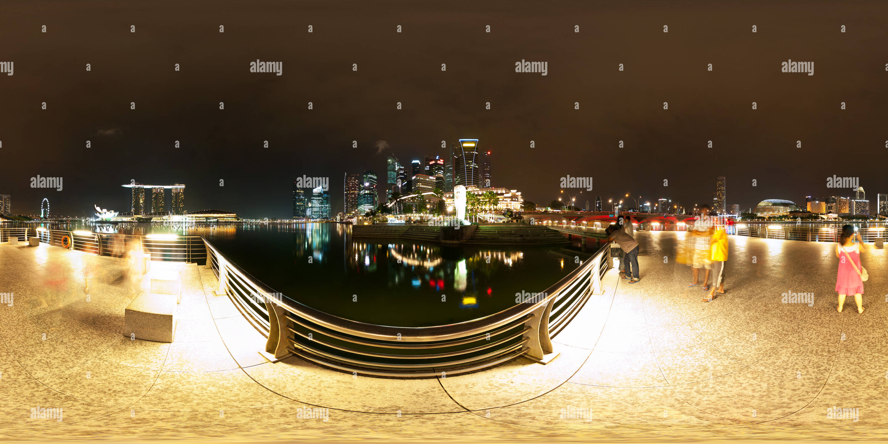 Merlion park night singapore hi-res stock photography and images - Alamy