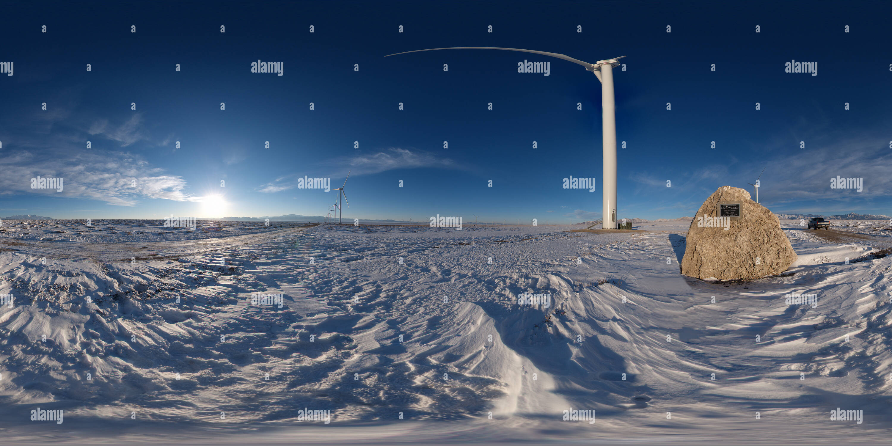 360° view of Milford wind farm Alamy