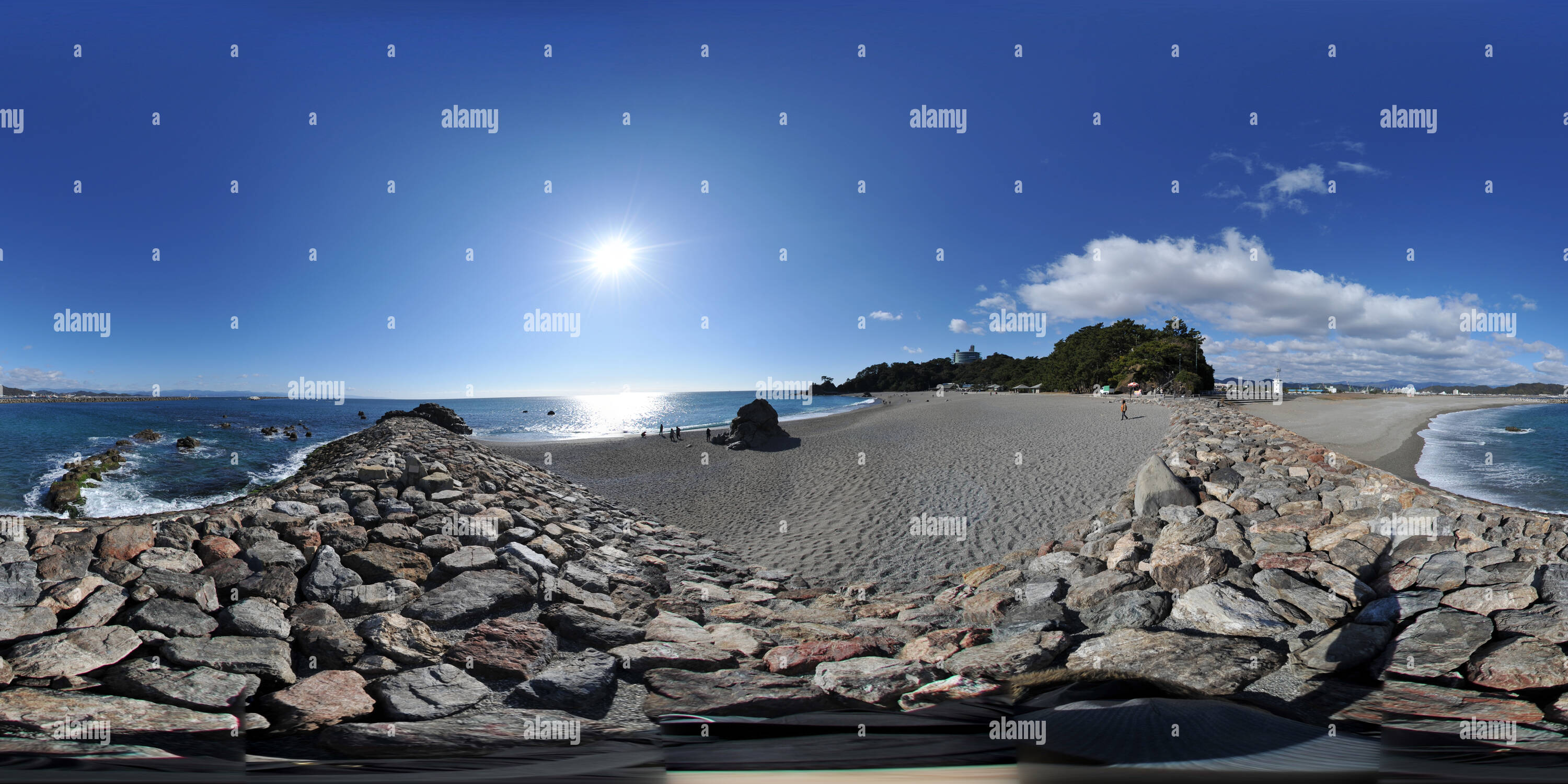 360 degree panoramic view of Katsurahama Beach and ryo cape