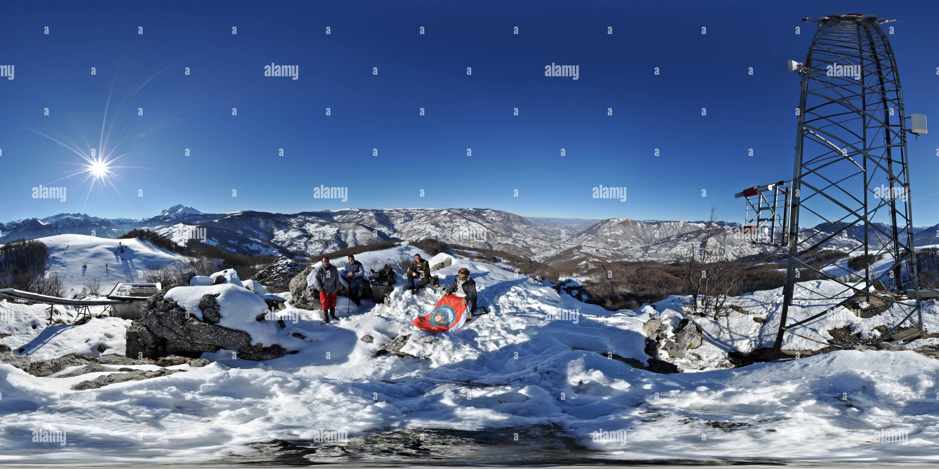 360 degree panoramic view of Mali Krs Near Andrijevica (Winter)