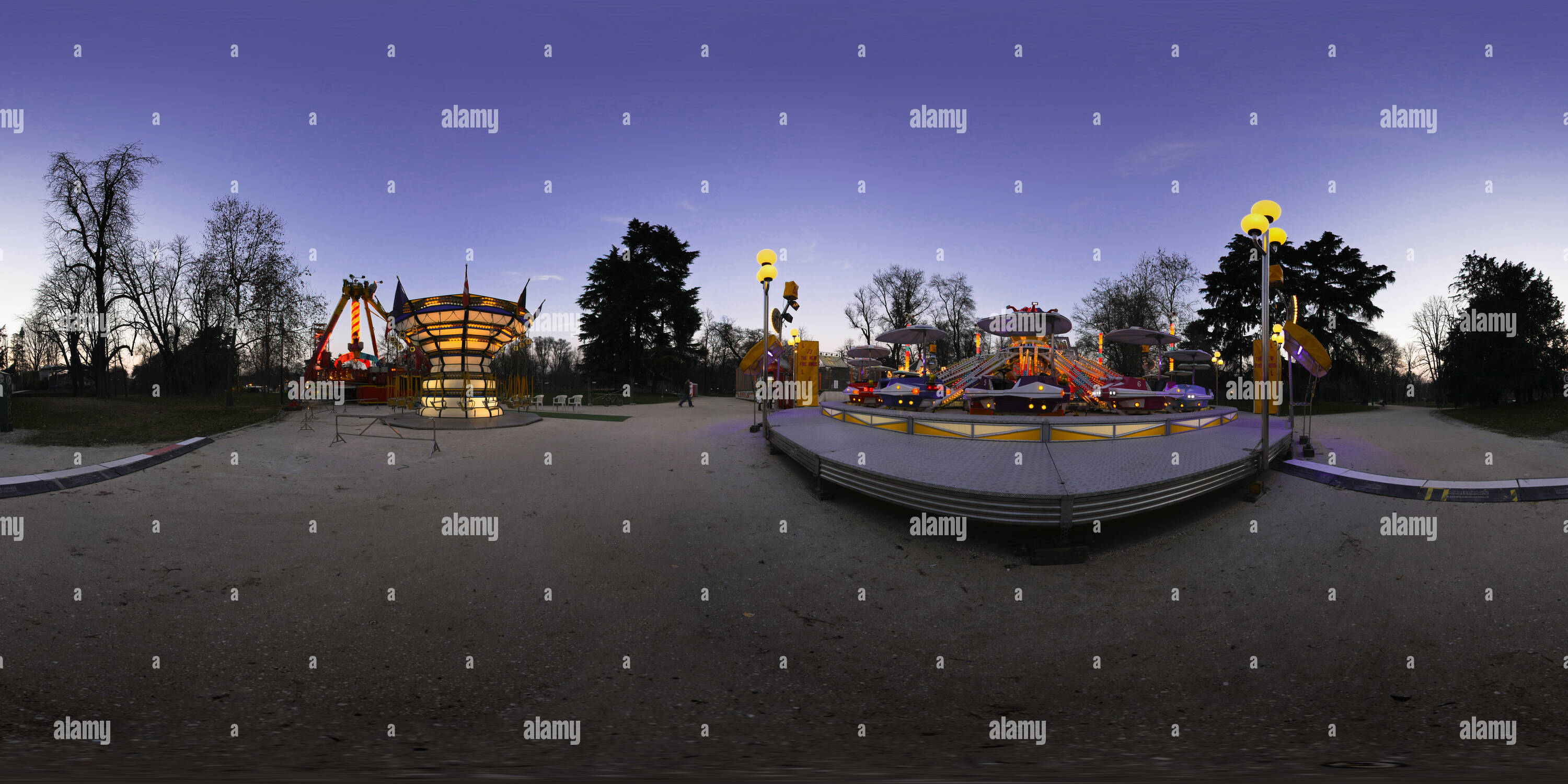 360° view of Luna Park at twilight Alamy