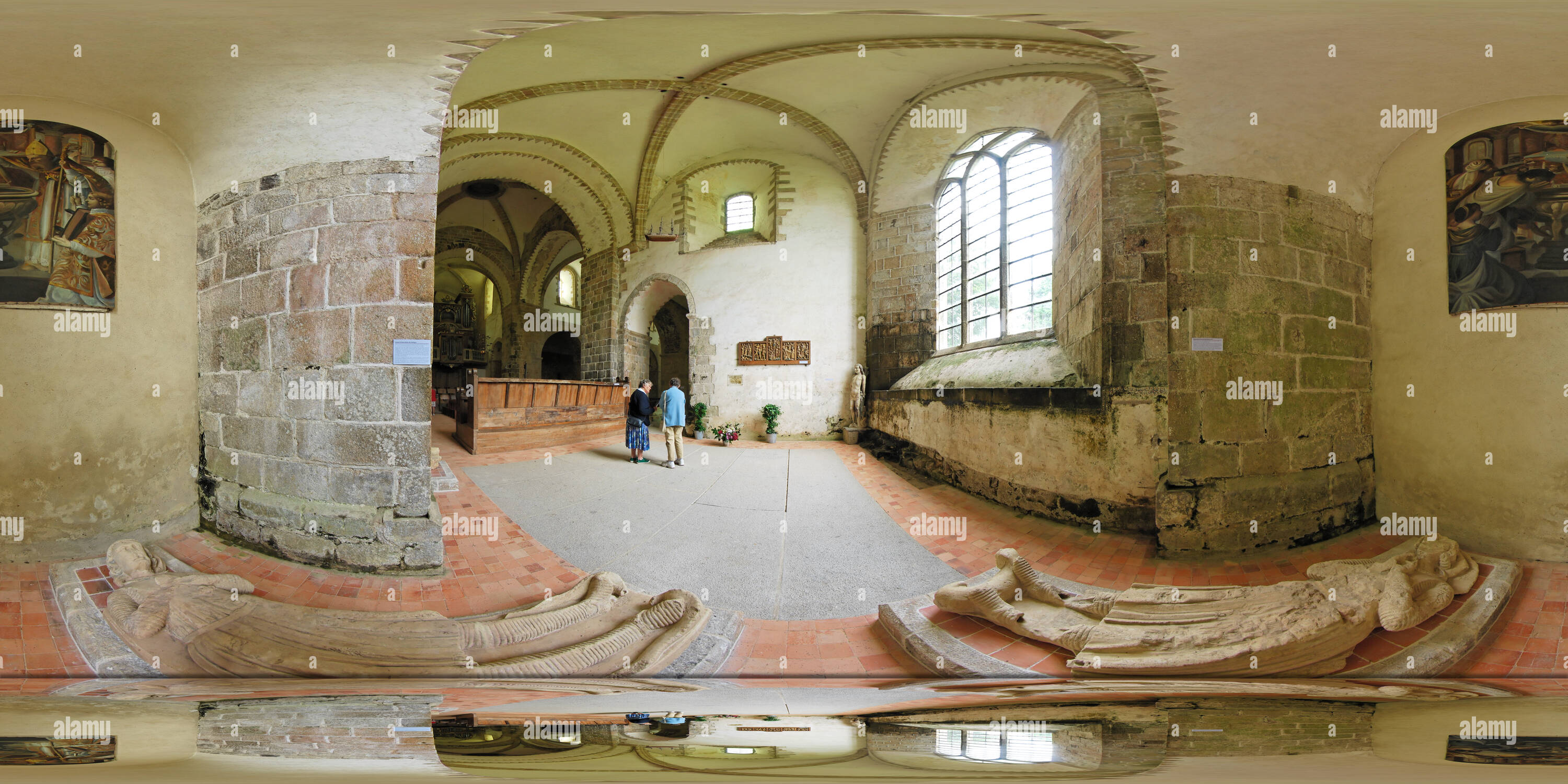 360 degree panoramic view of Gisants de l'abbaye de La Lucerne  -  France