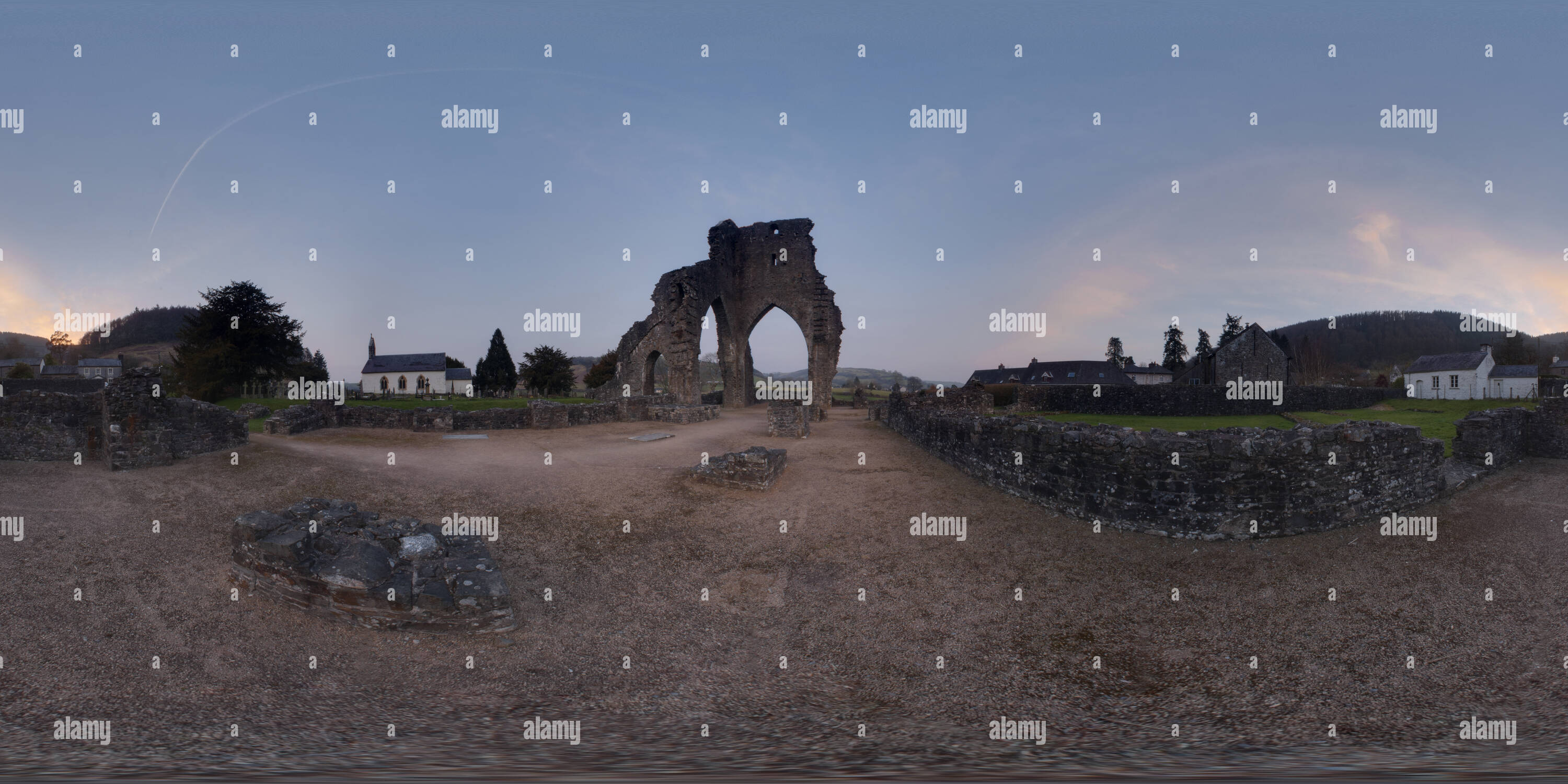 360 degree panoramic view of Talley Abbey