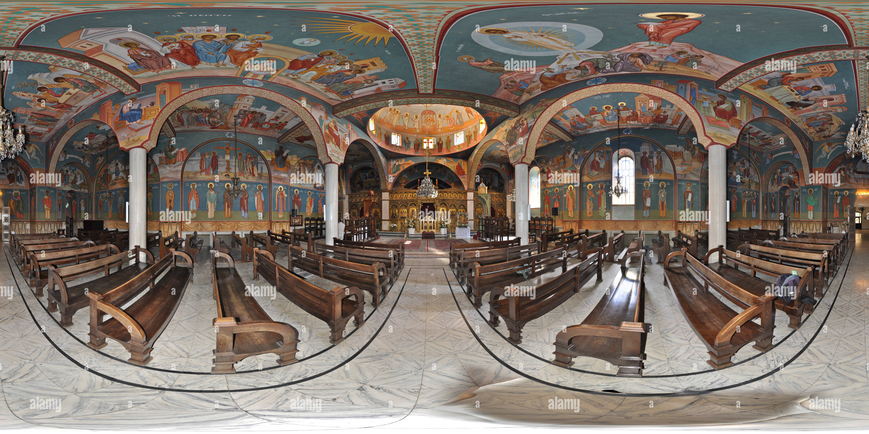 360 degree panoramic view of Armenische Patriacharts Kirche in der Altstadt Jerusalem