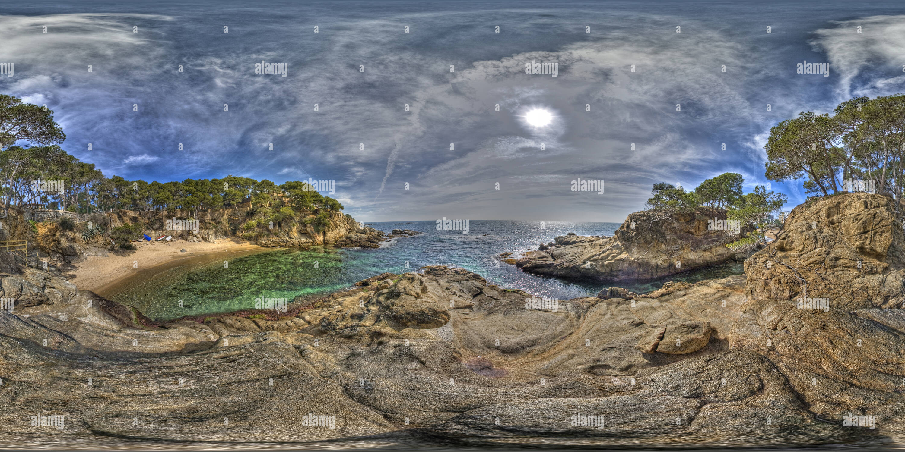 360° view of Platja d'Aro, costa brava - Alamy