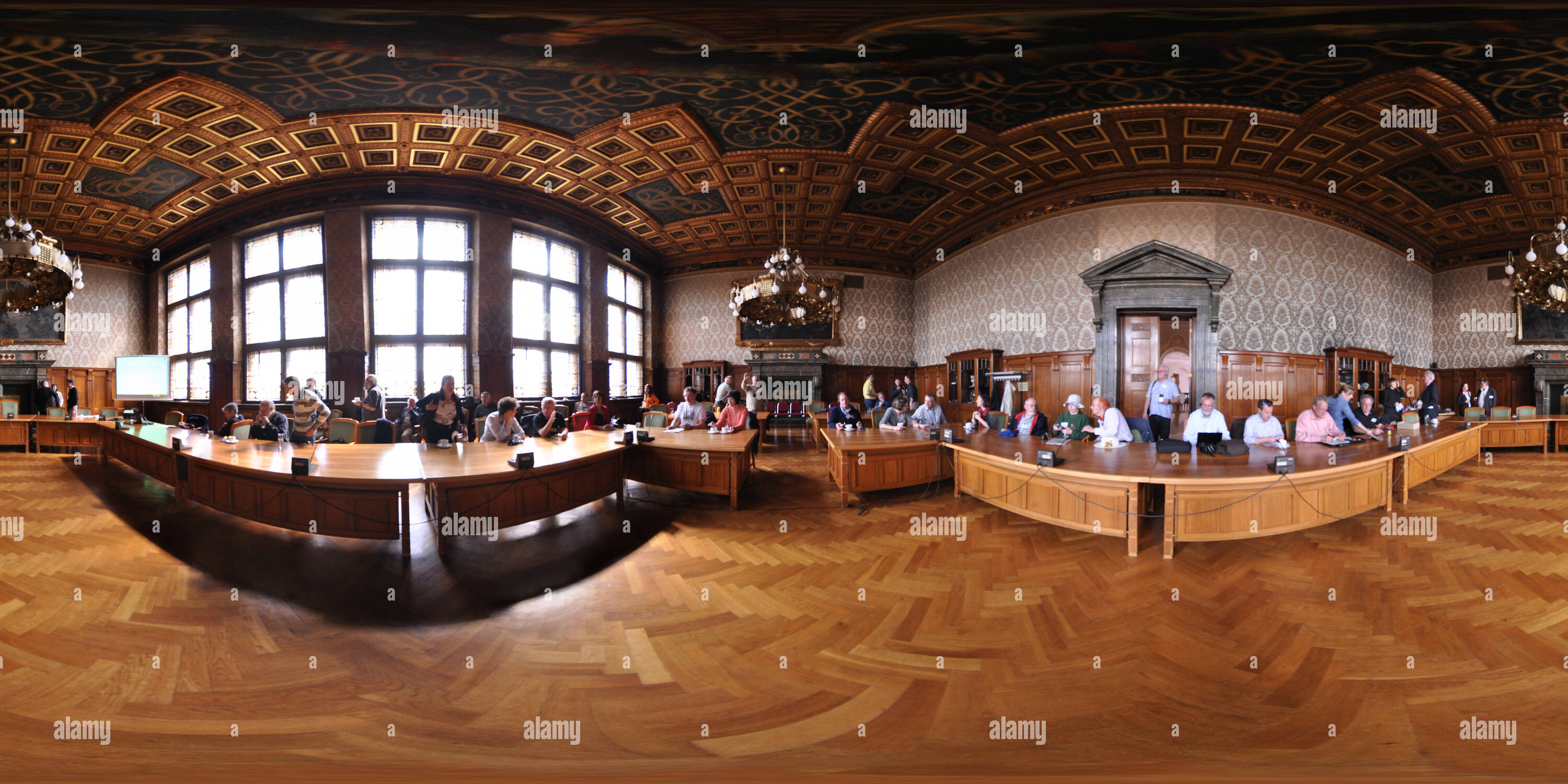 360 degree panoramic view of Leipzig, New Town Hall - Neues Rathaus