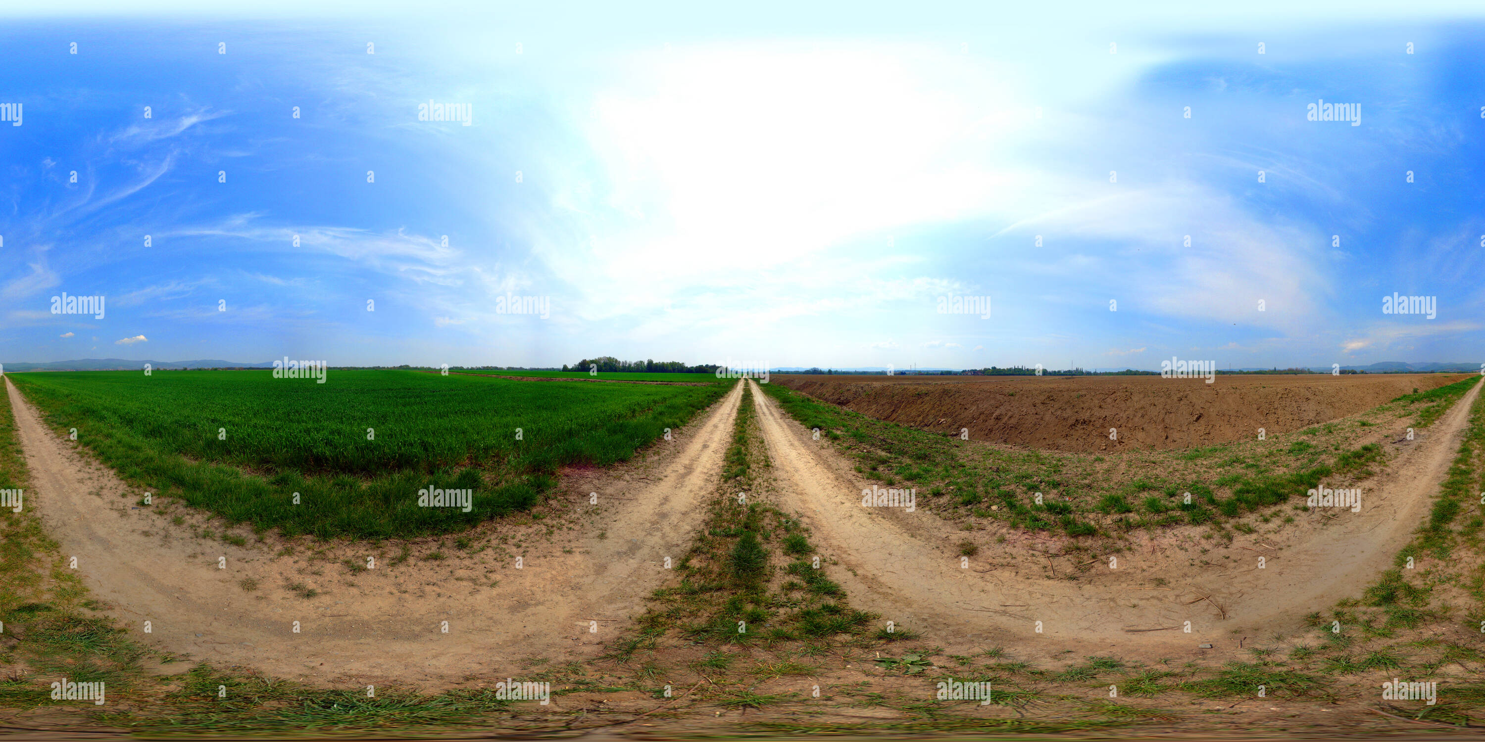 360 degree panoramic view of Plough Fields - Golden Valley