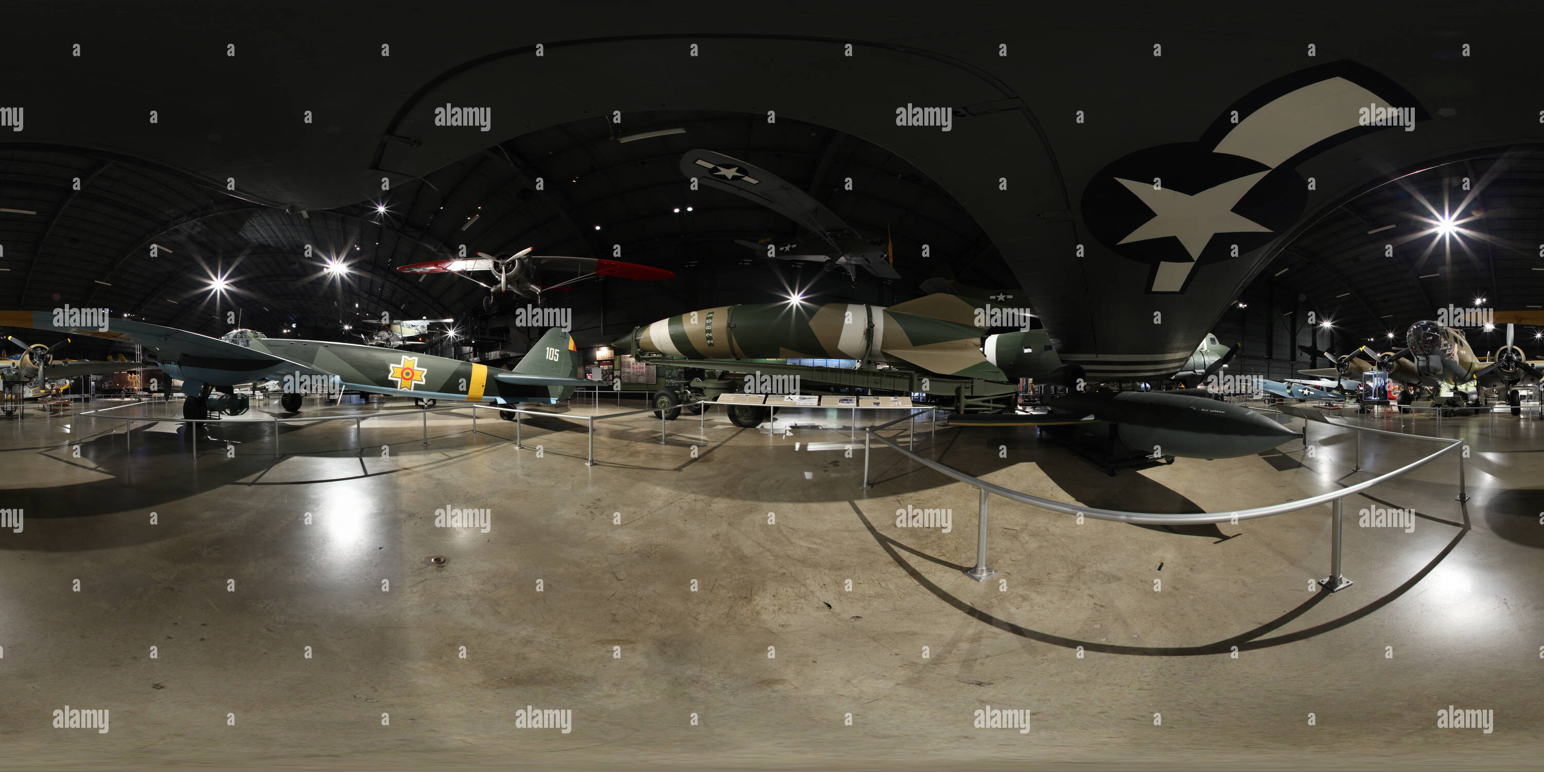 360° View Of Air Force Museum, V-2, C-47, V-1, And B-17 - Alamy