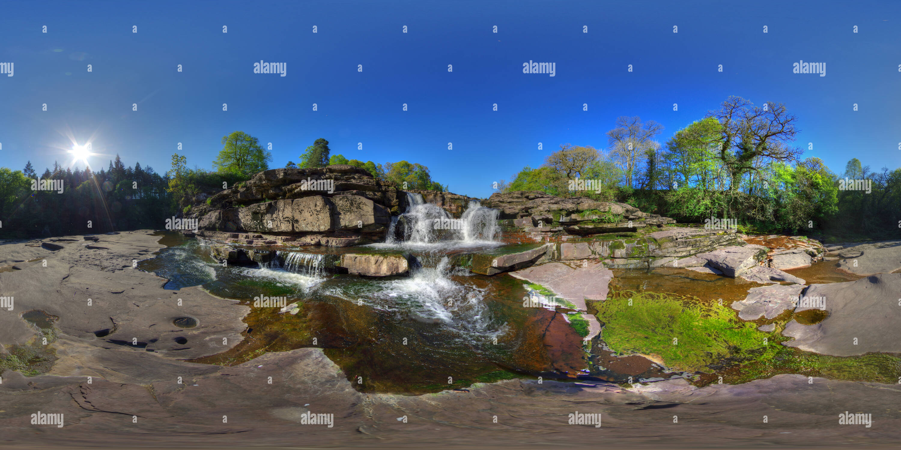 360° view of Bonnington Linn Falls , New Lanark , Scotland Alamy