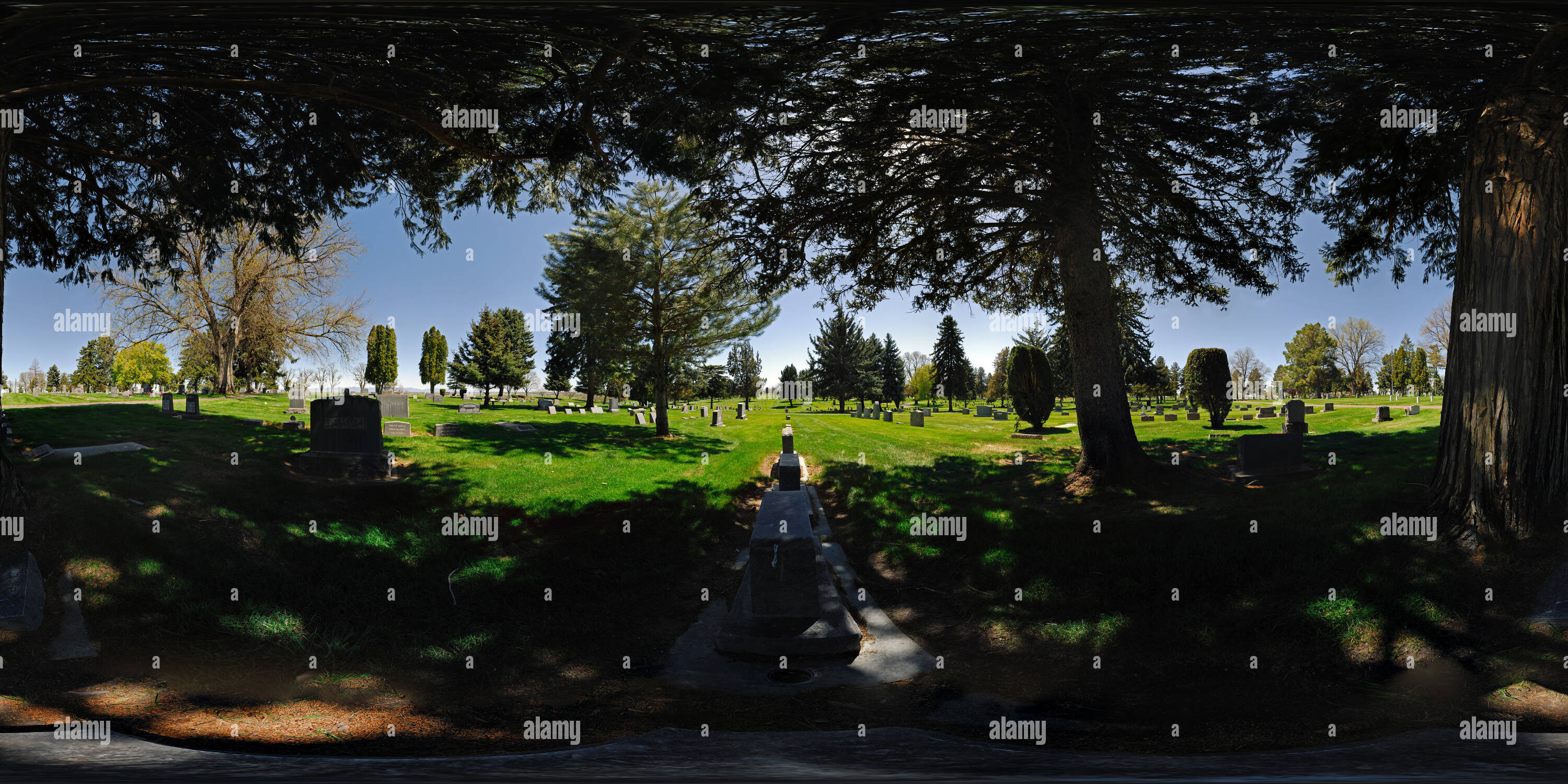 360 degree panoramic view of Canyon Hill Cemetery, Caldwell, Idaho, USA