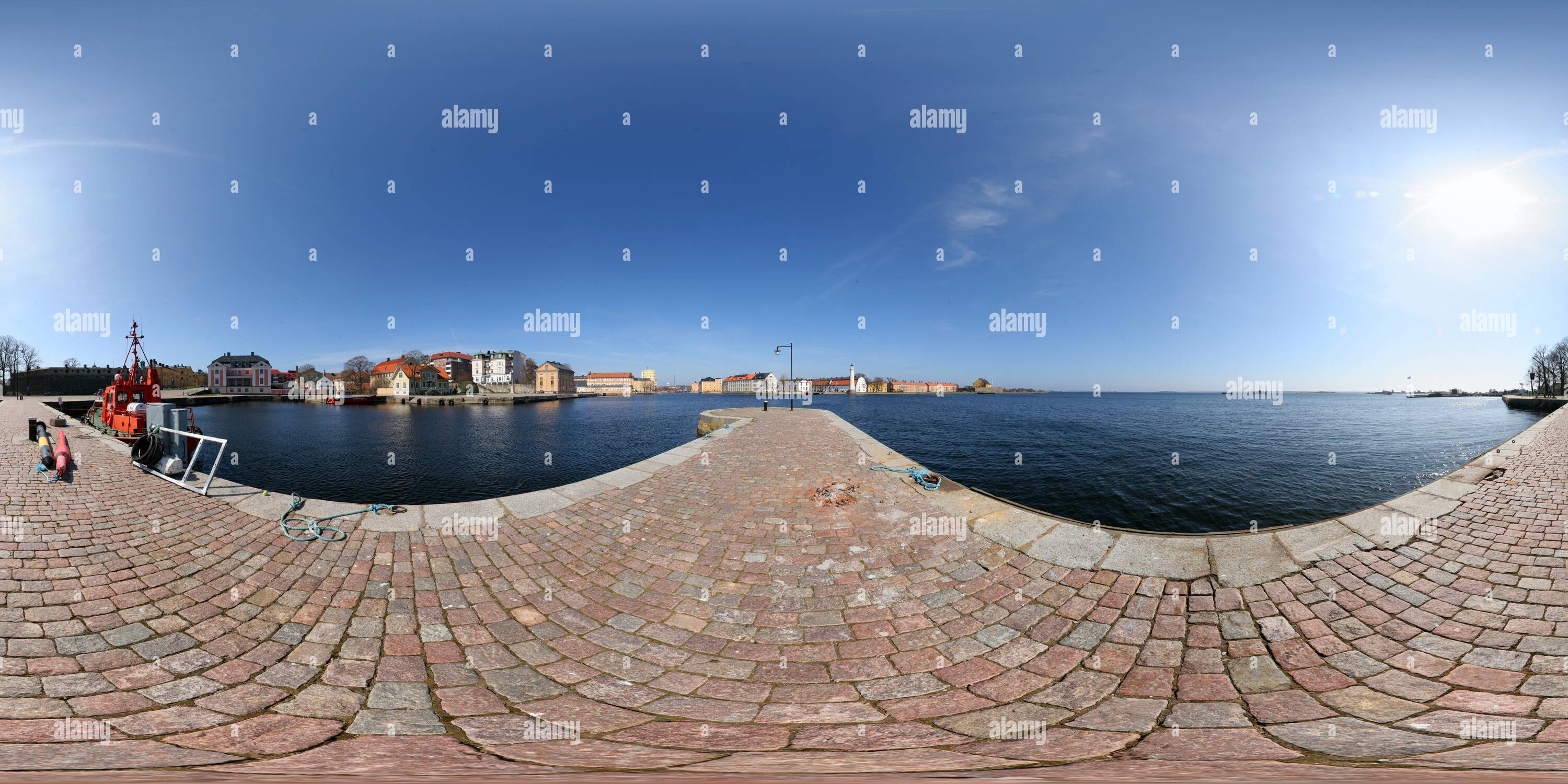 360 degree panoramic view of Kungsbron in Karlskrona