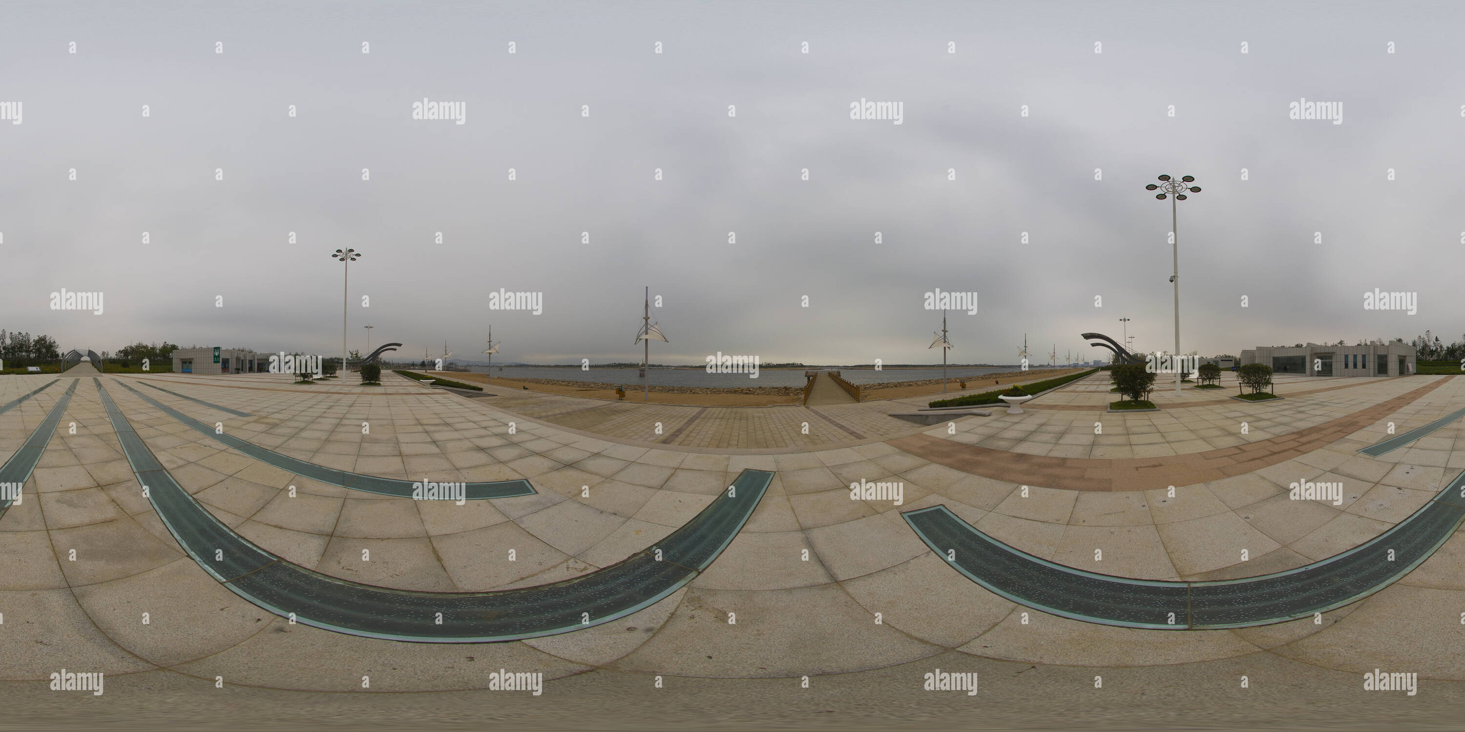 360° view of Rizhao City - Olympic Water Park - motorboat Square - Alamy