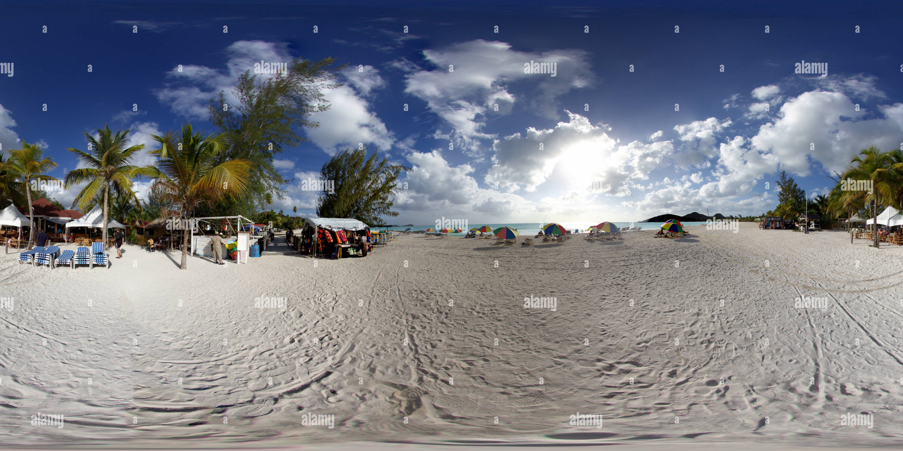 360° view of Antigua Jolly Harbour, Beach Alamy