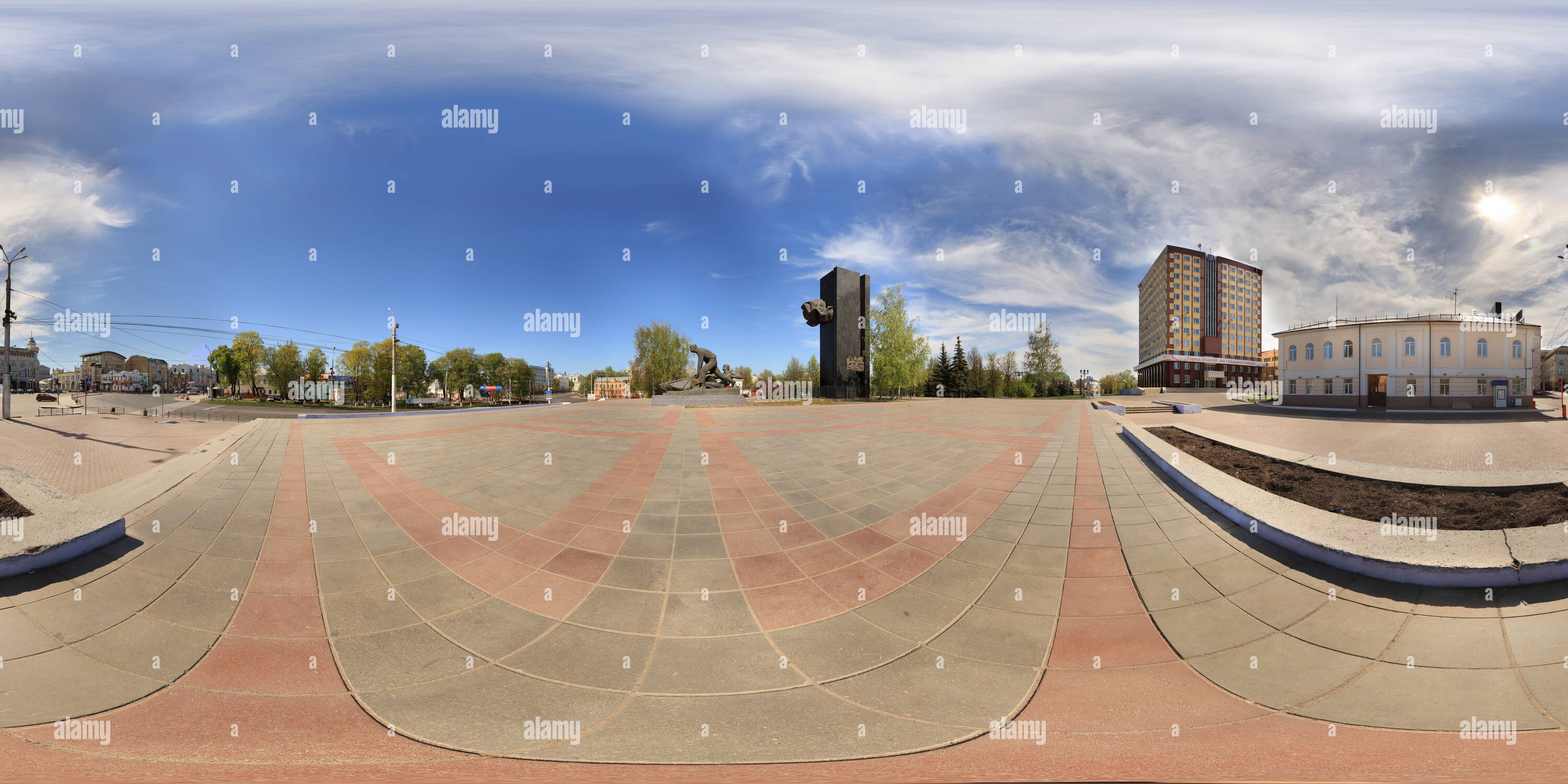 360 degree panoramic view of Ivanovo, monument to the fighters of the 1905 Revolution