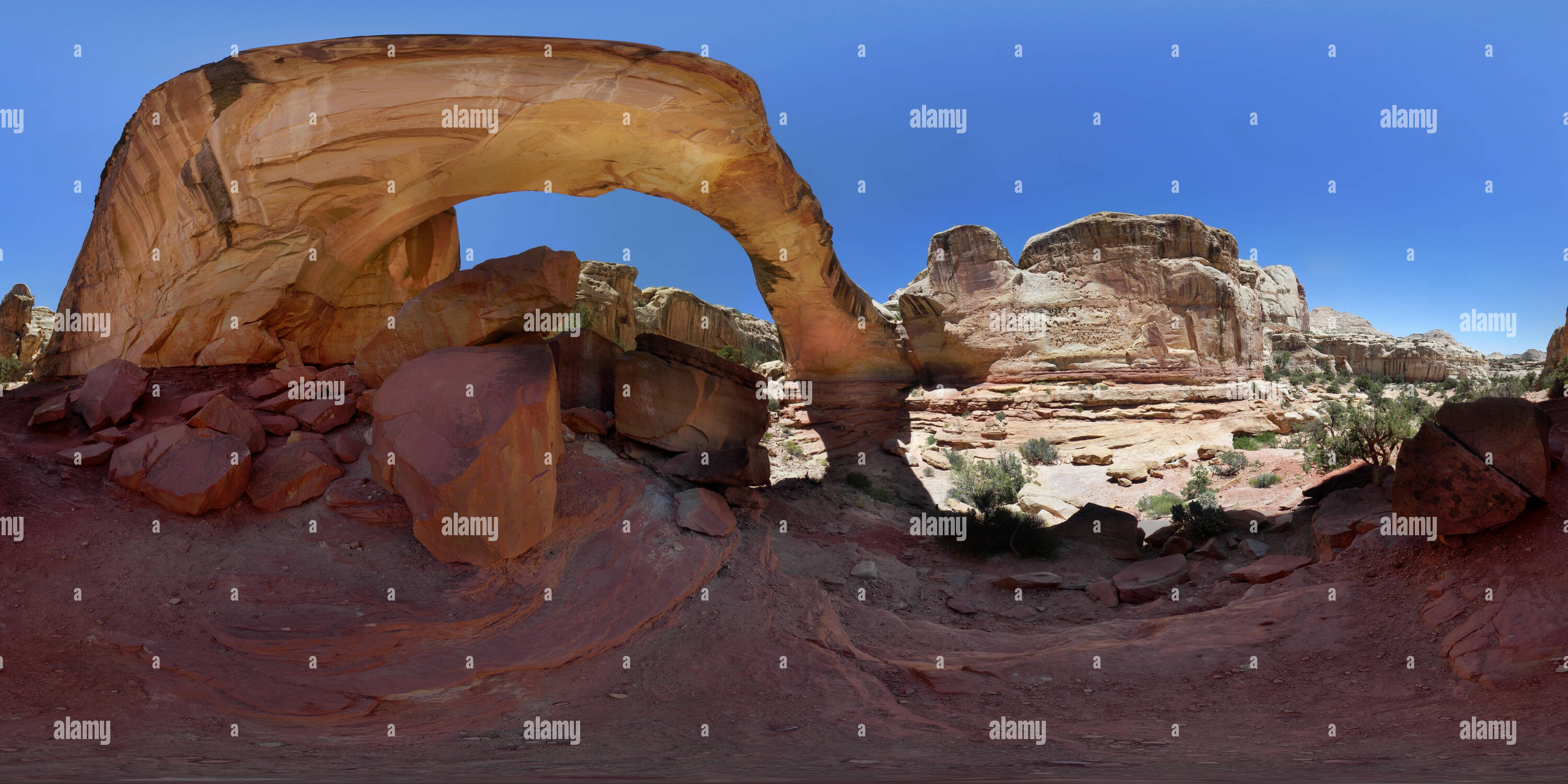 360° view of Hickman Natural Bridge, Capitol Reef National Park, Torrey