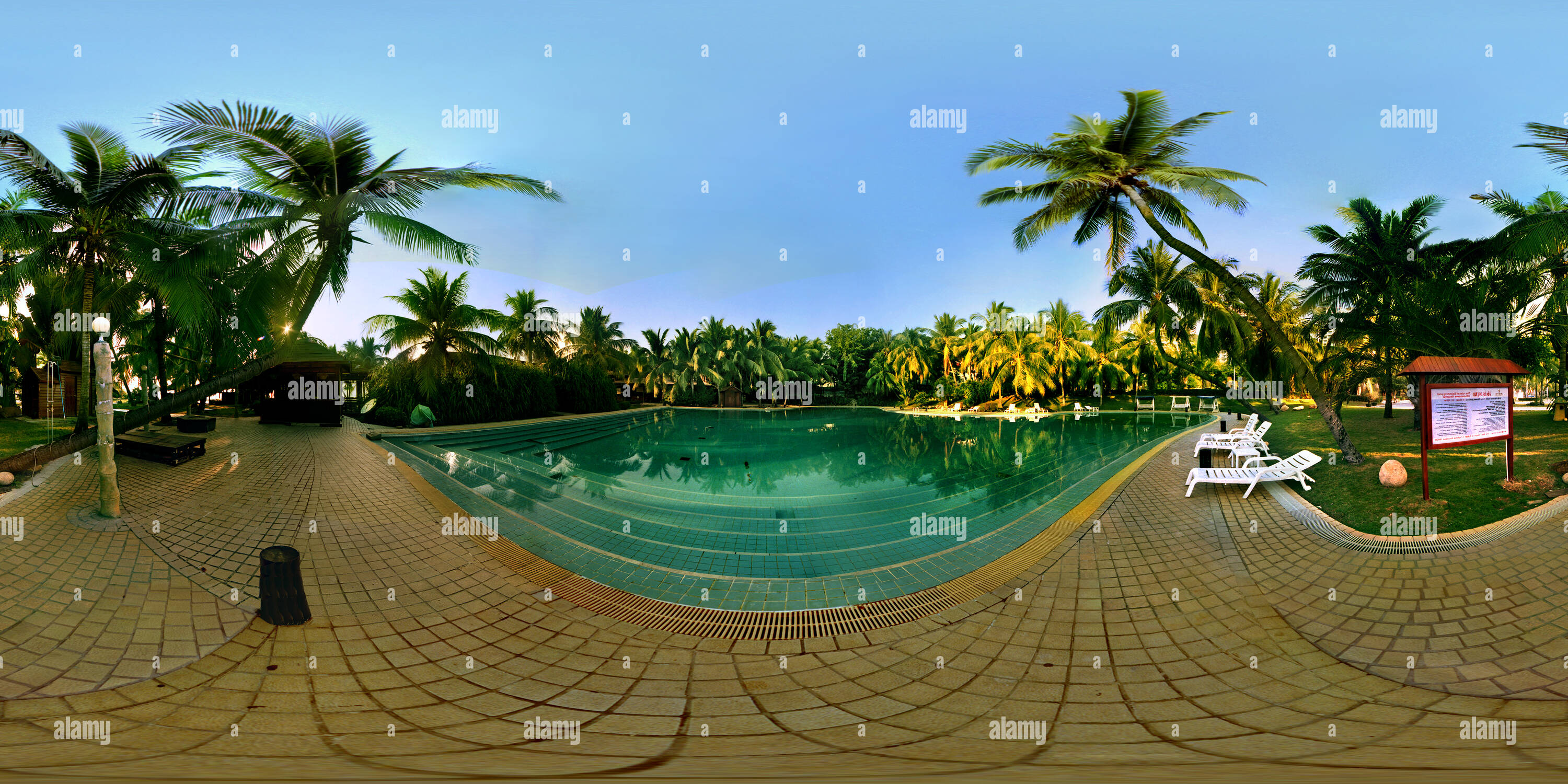 360 degree panoramic view of Sanya dadonghai hotel swimming pool