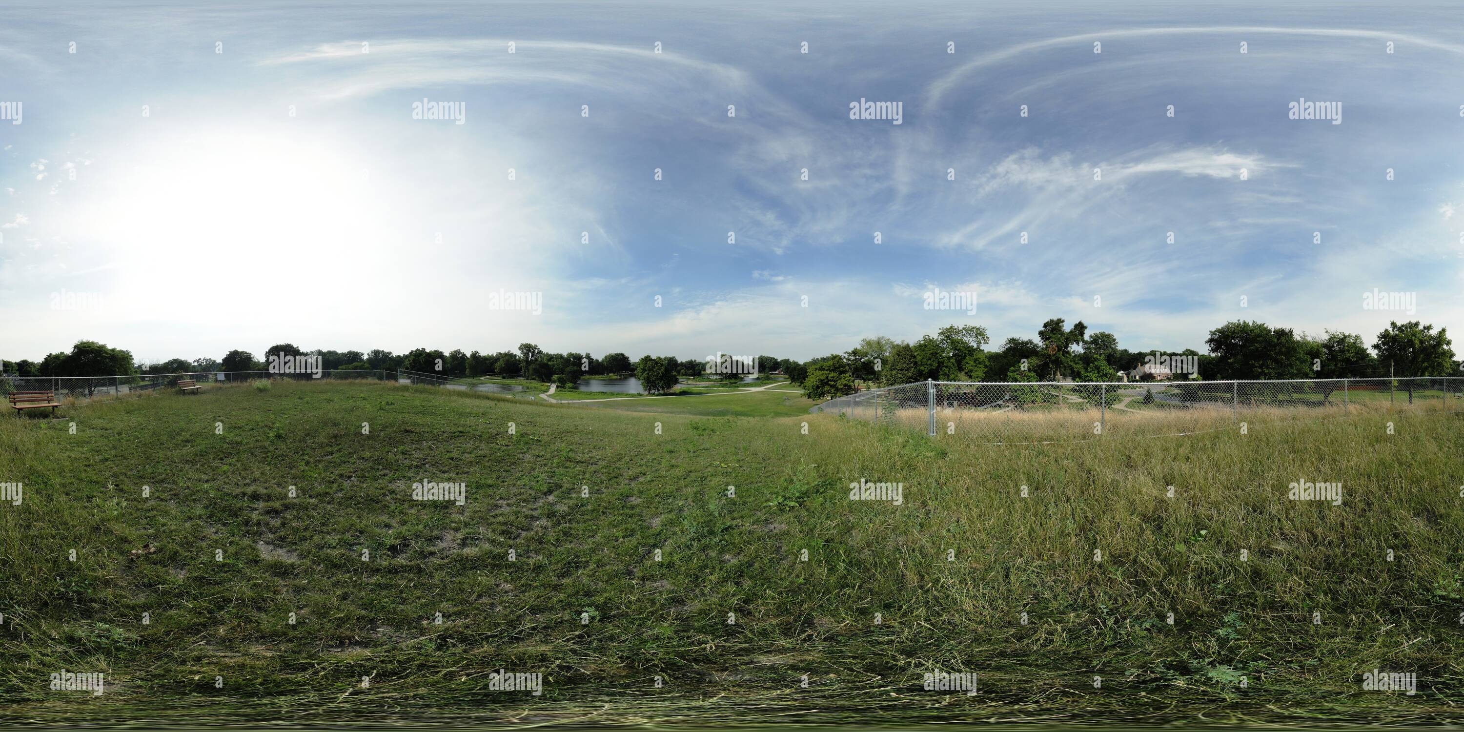 360° view of Atop the sledding hill, Northside Park, Wheaton, Illinois ...