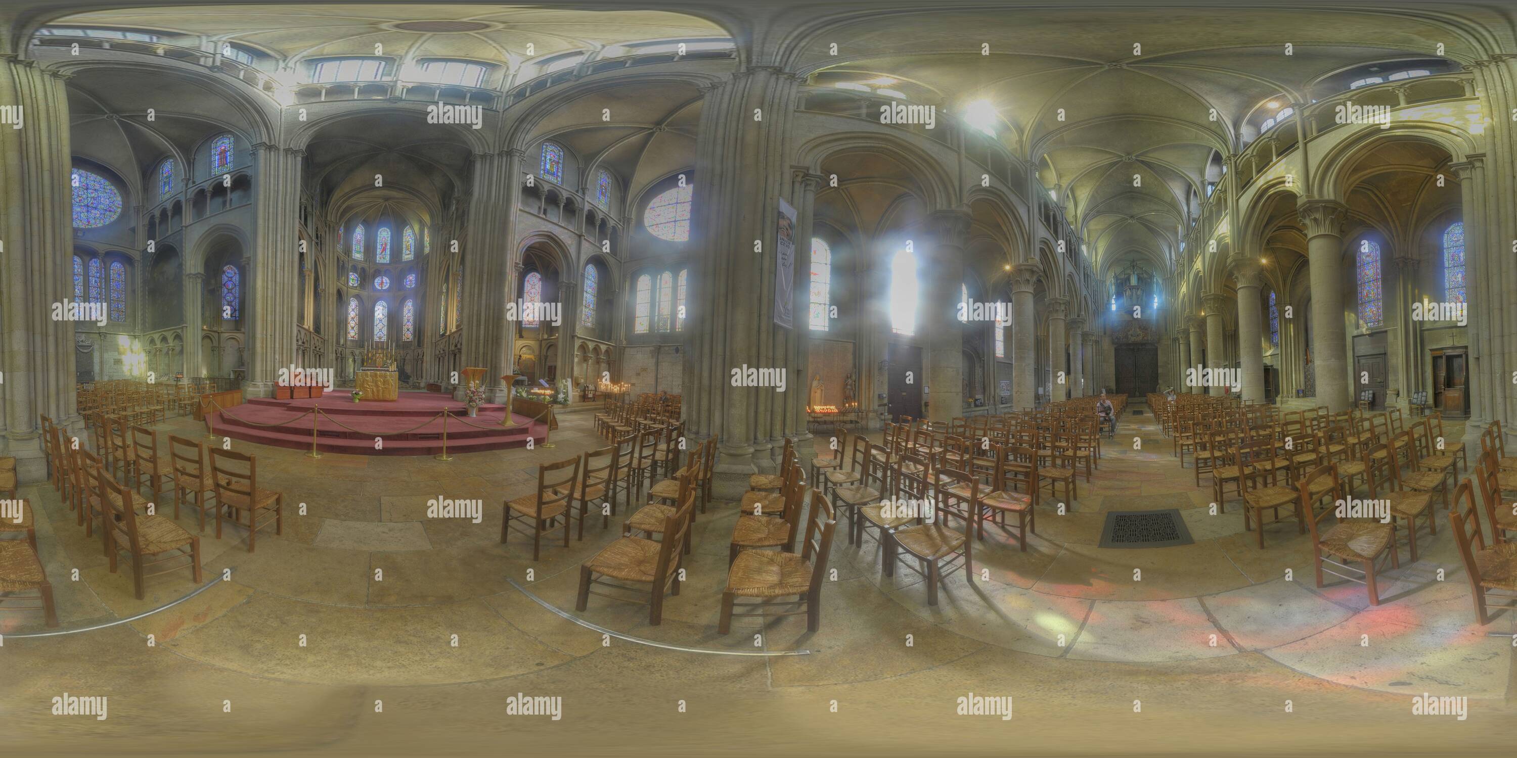 360 degree panoramic view of Saint-Anne Church of Dijon