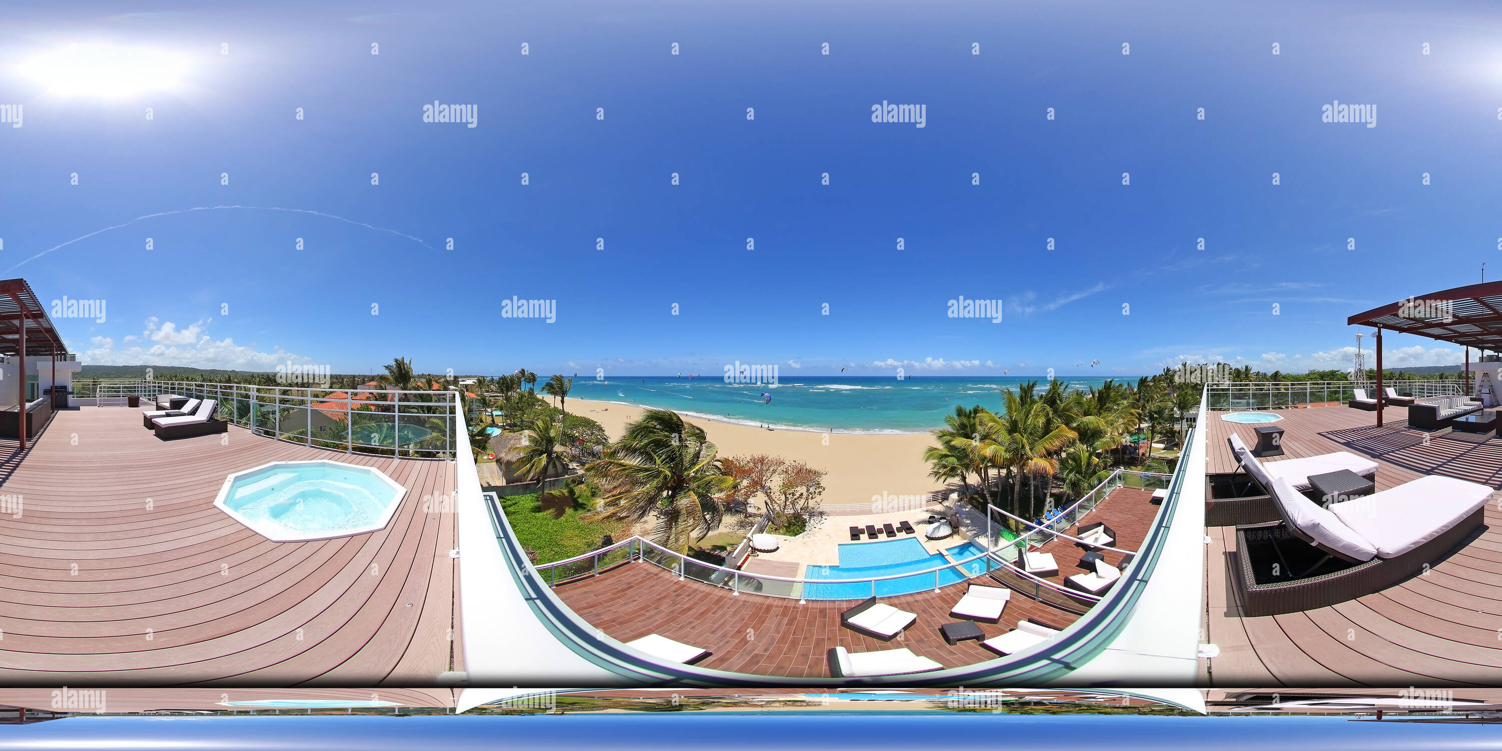 360° view of Rooftop Kite Beach Cabarete Alamy
