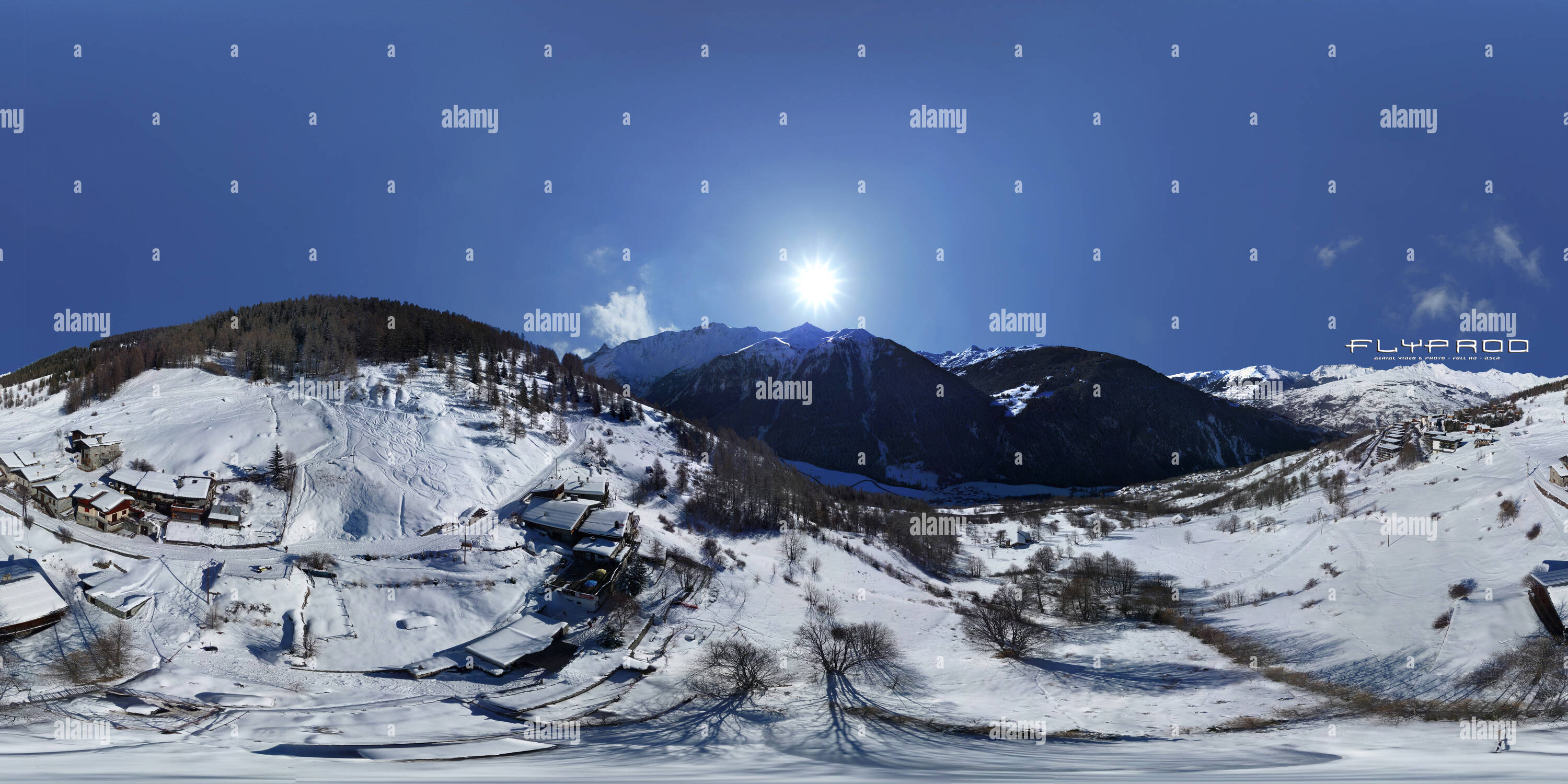 360 degree panoramic view of Old Plan Peisey  - Vallandry - By Flyprod