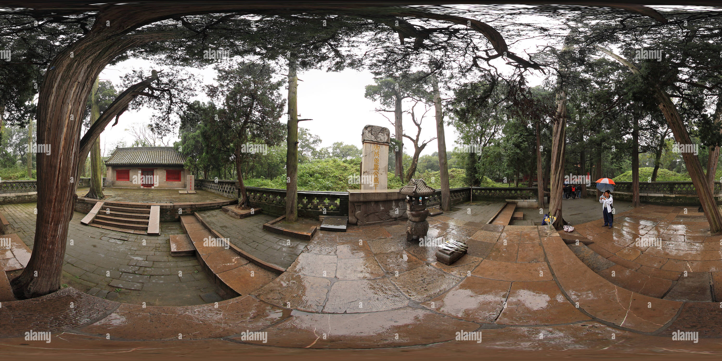 360 degree panoramic view of Shandong Qufu - Cemetery - Tomb of Confucius