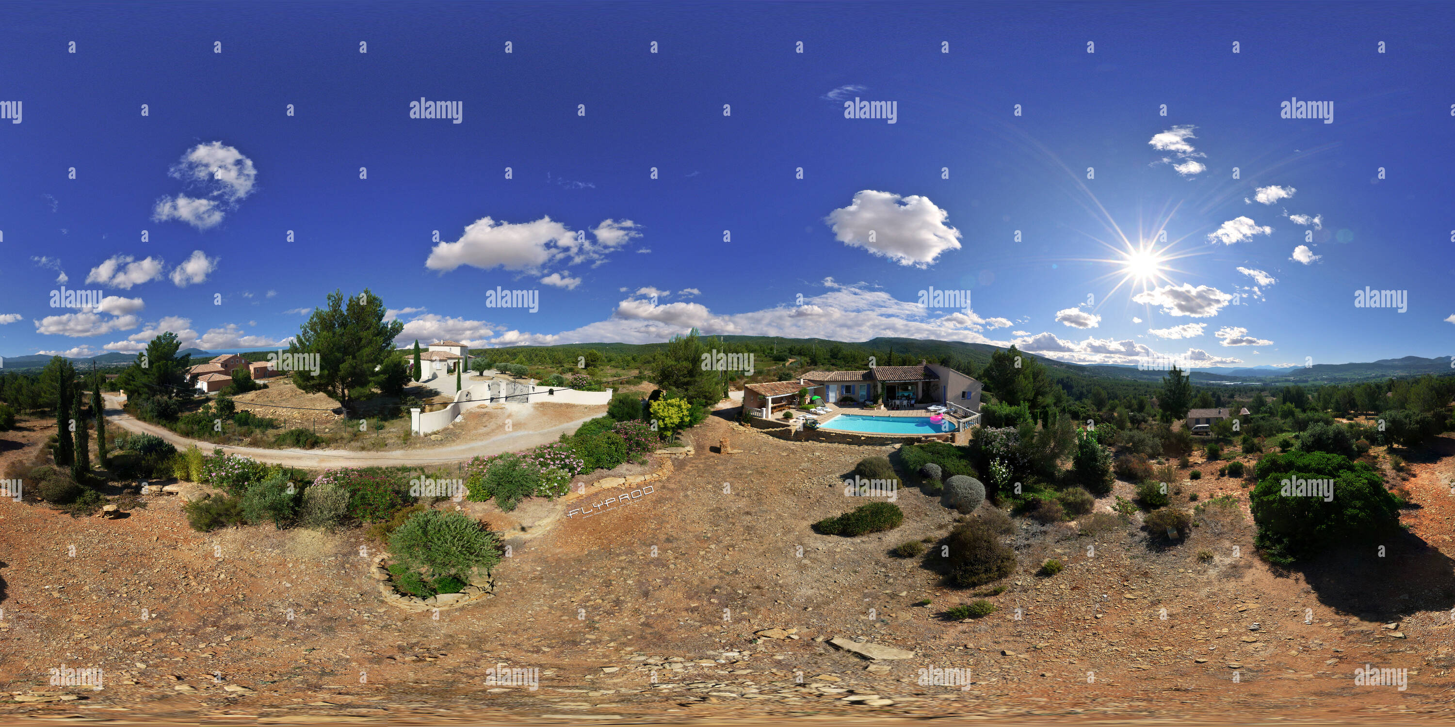 360° view of Villa sur les hauteurs de Saint Cyr sur Mer Aval By Flyprod Alamy
