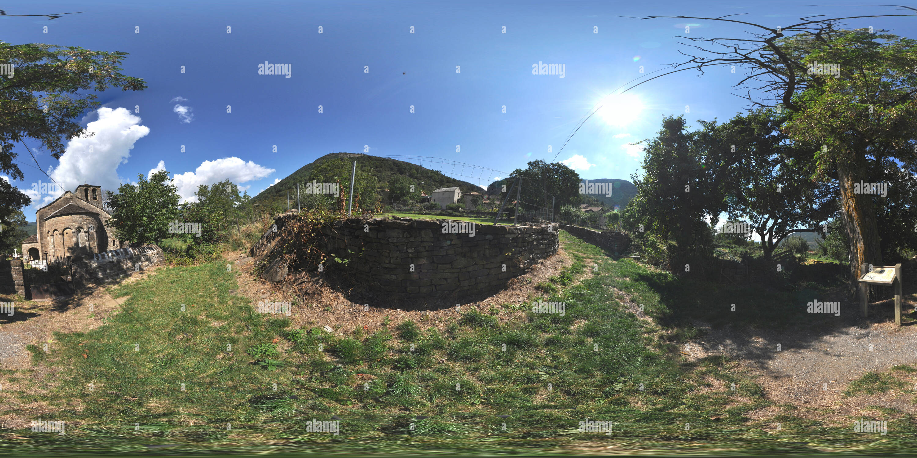 360° view of Oros Bajo Iglesia de Santa Eulalia Alamy