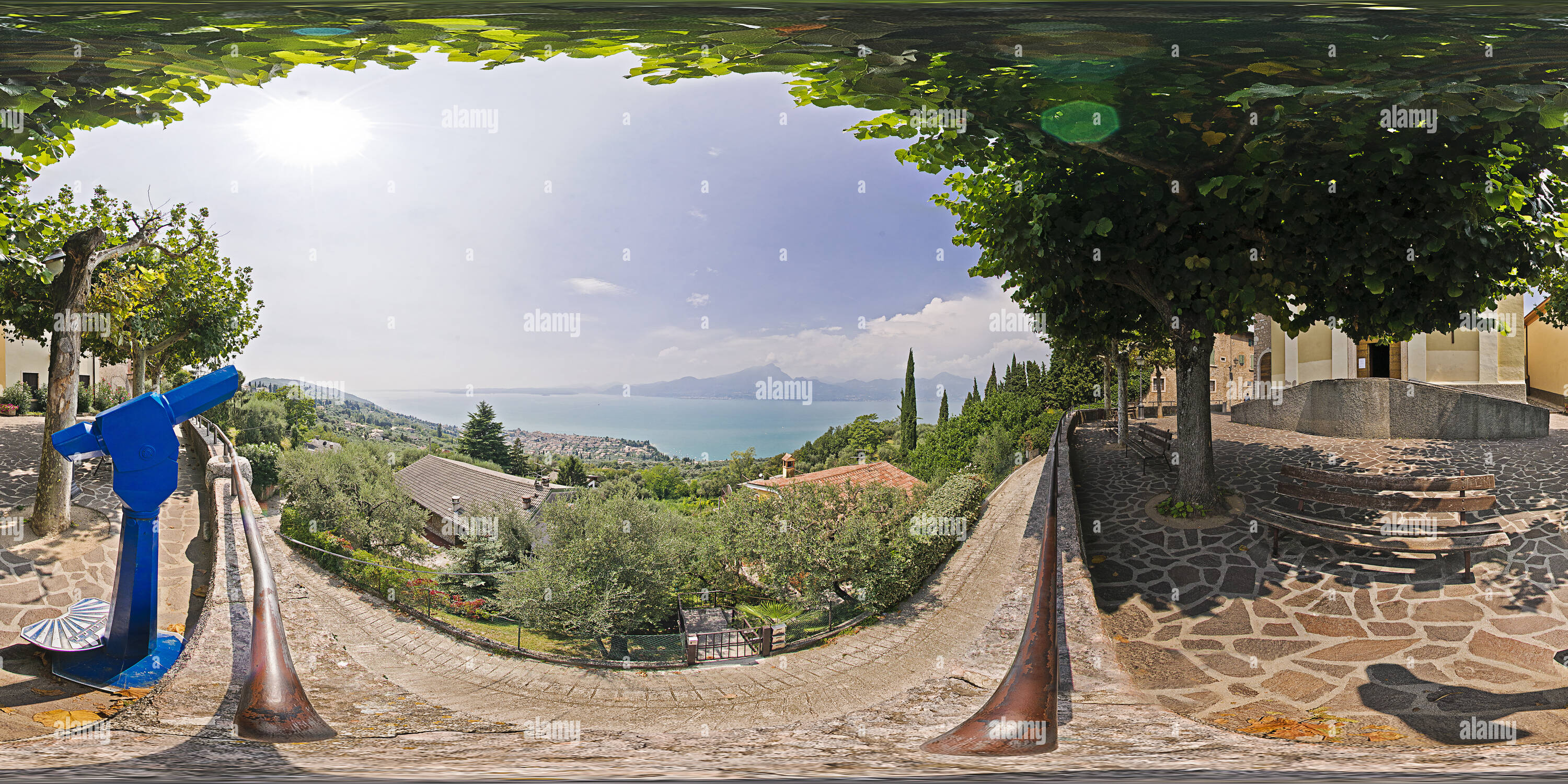 360° view of Albisano view to Lake Garda Alamy