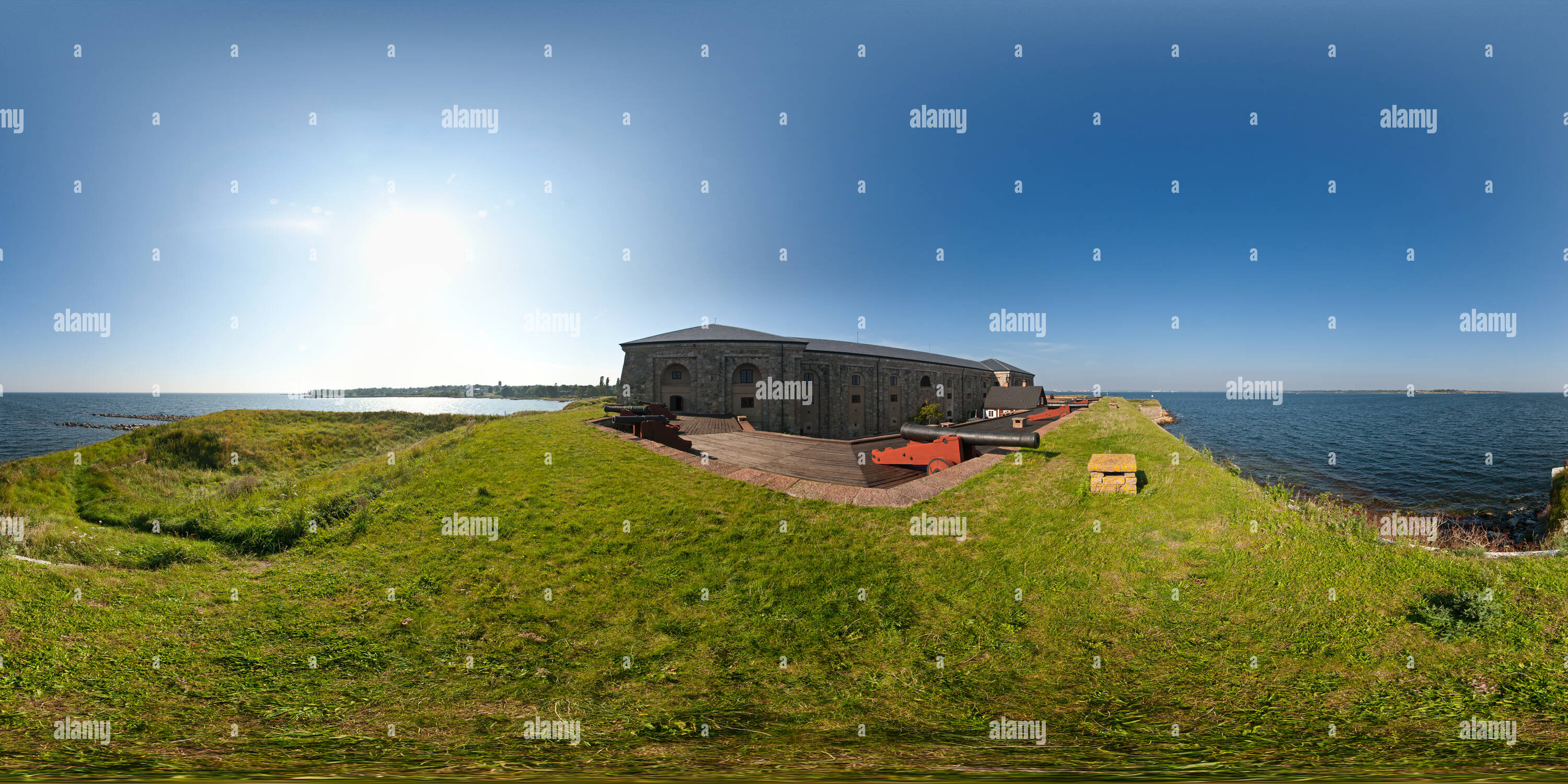 360 degree panoramic view of The naval fortress at Drottningskär