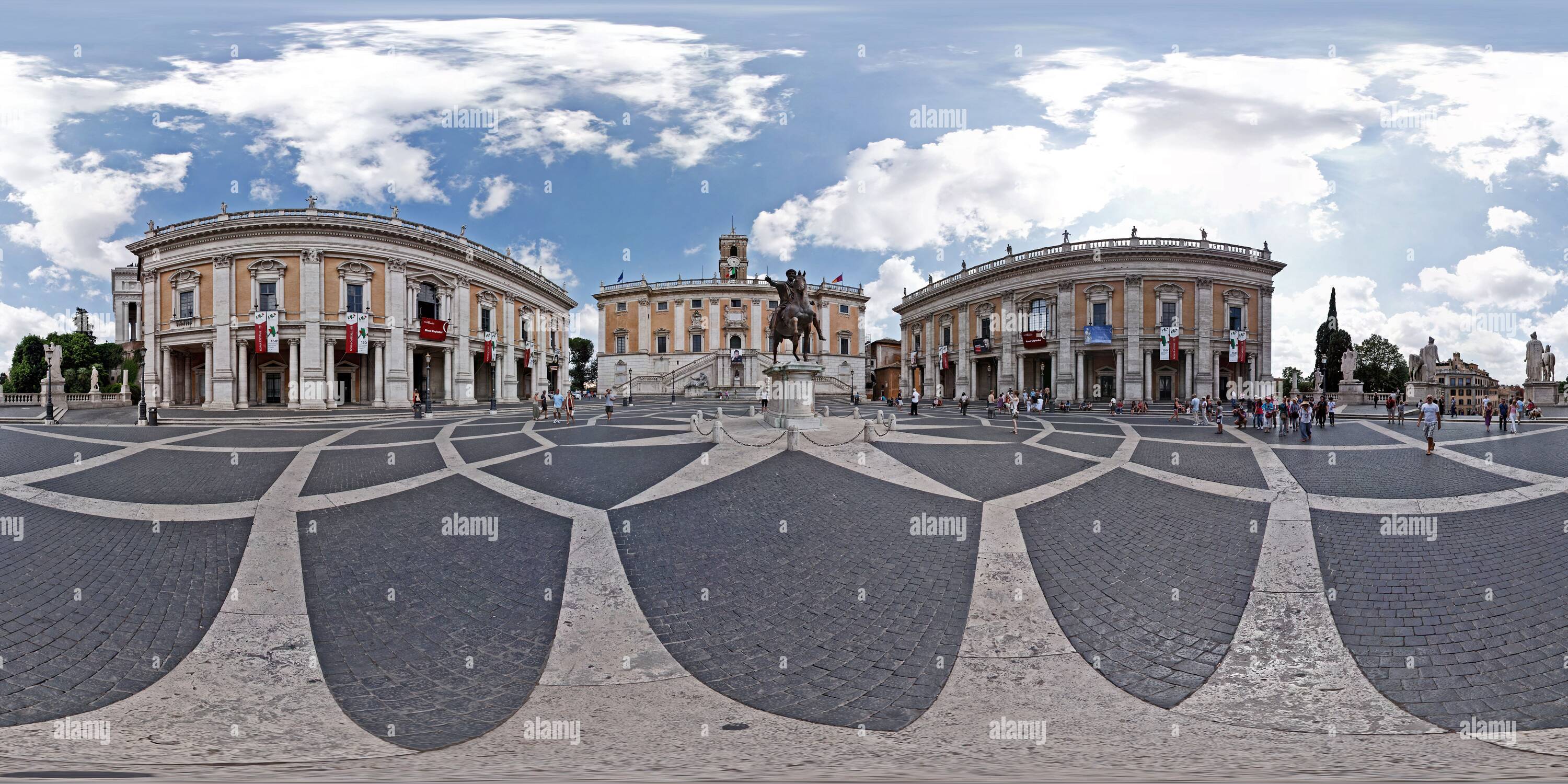 360° view of Roma, Campidoglio, Kapitol, Capitol Hill, Statue of Marcus ...