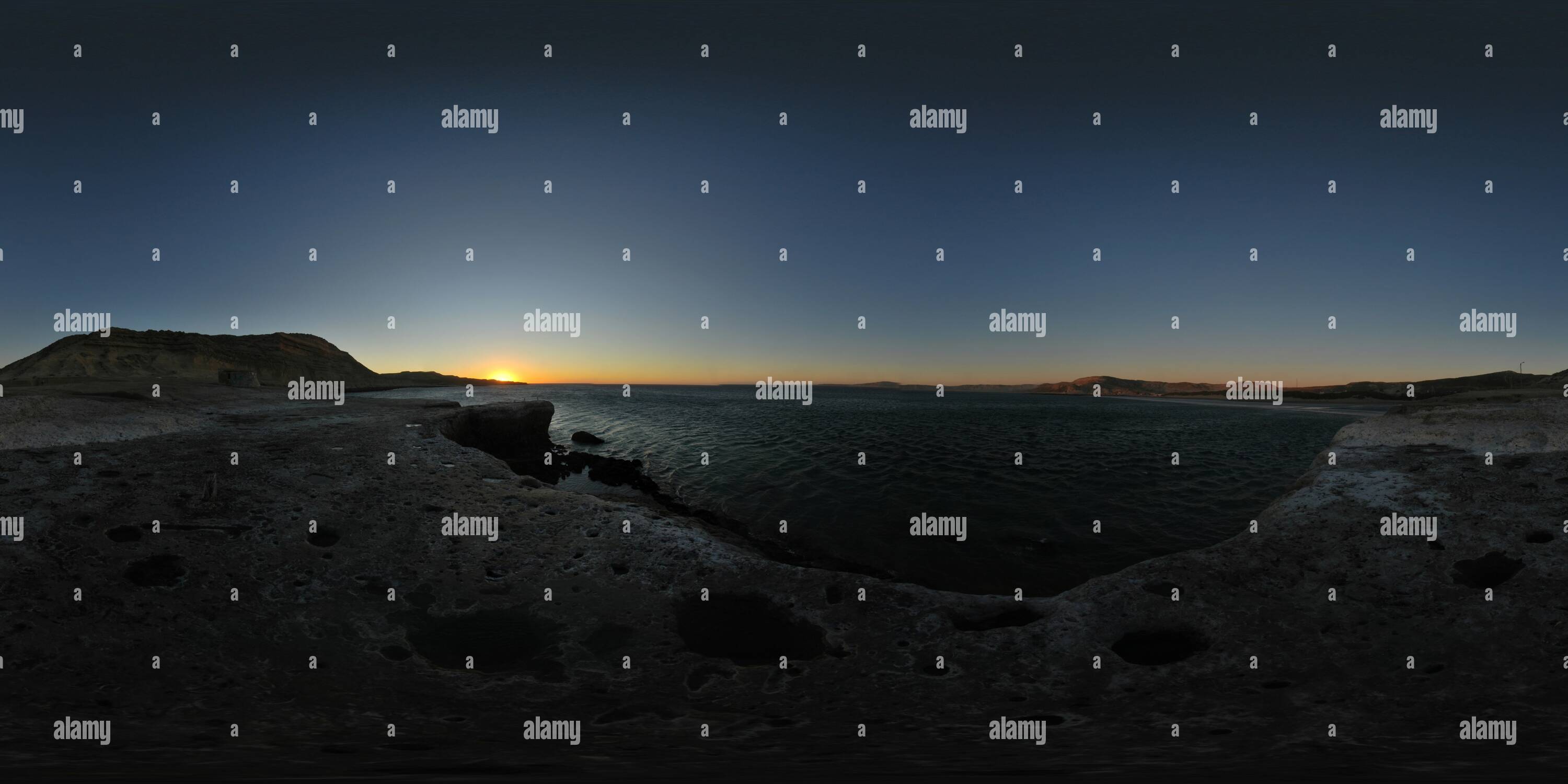 360 degree panoramic view of Atardecer en Puerto Piramides - Chubut - Argentina