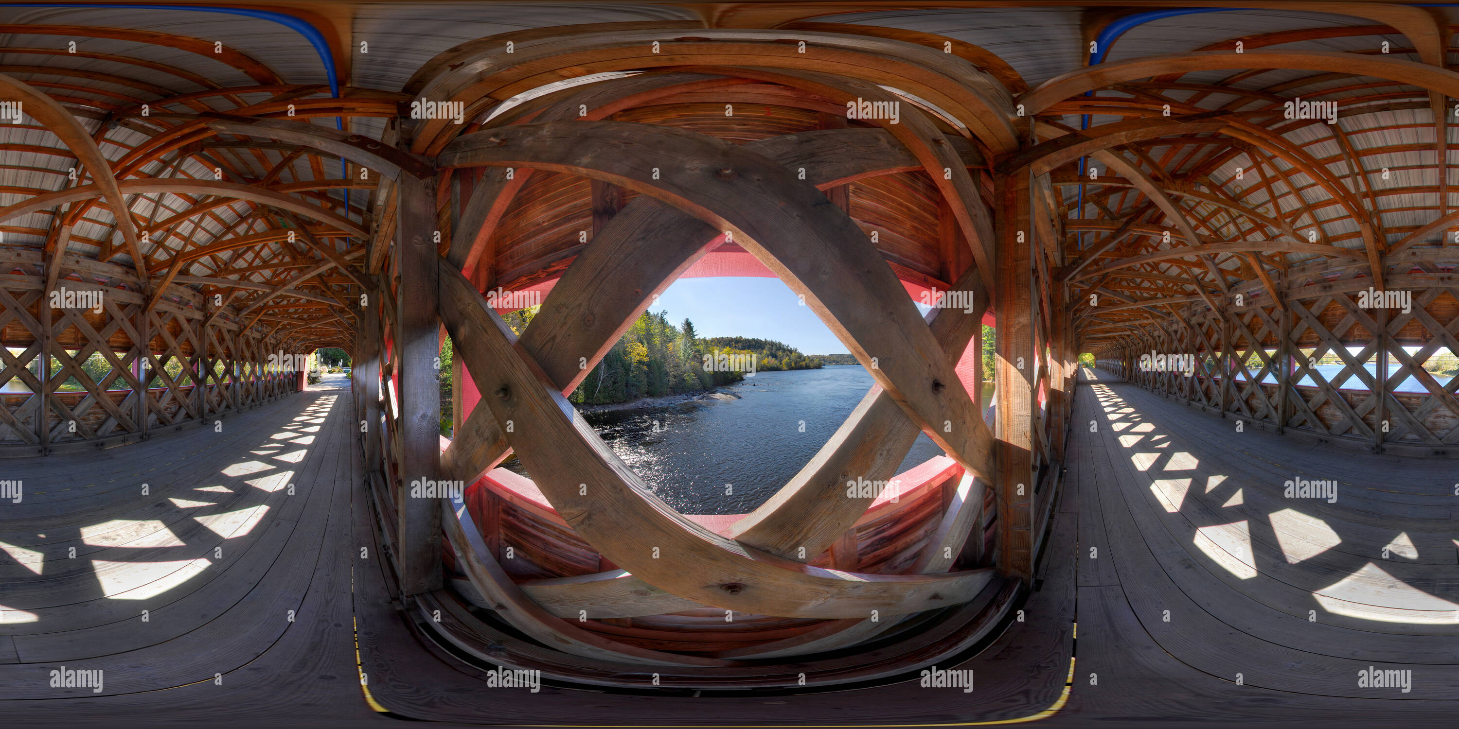 360° view of Covered Bridge, Wakefield, Quebec Alamy