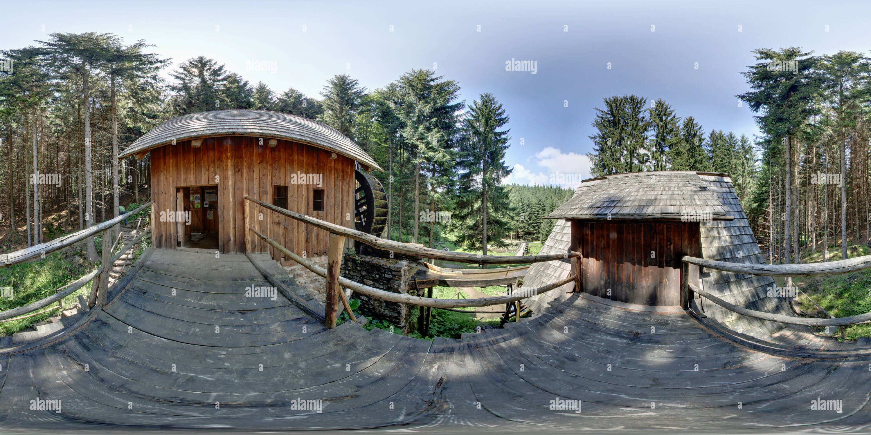 360 degree panoramic view of Zlaté Hory, Gold mines