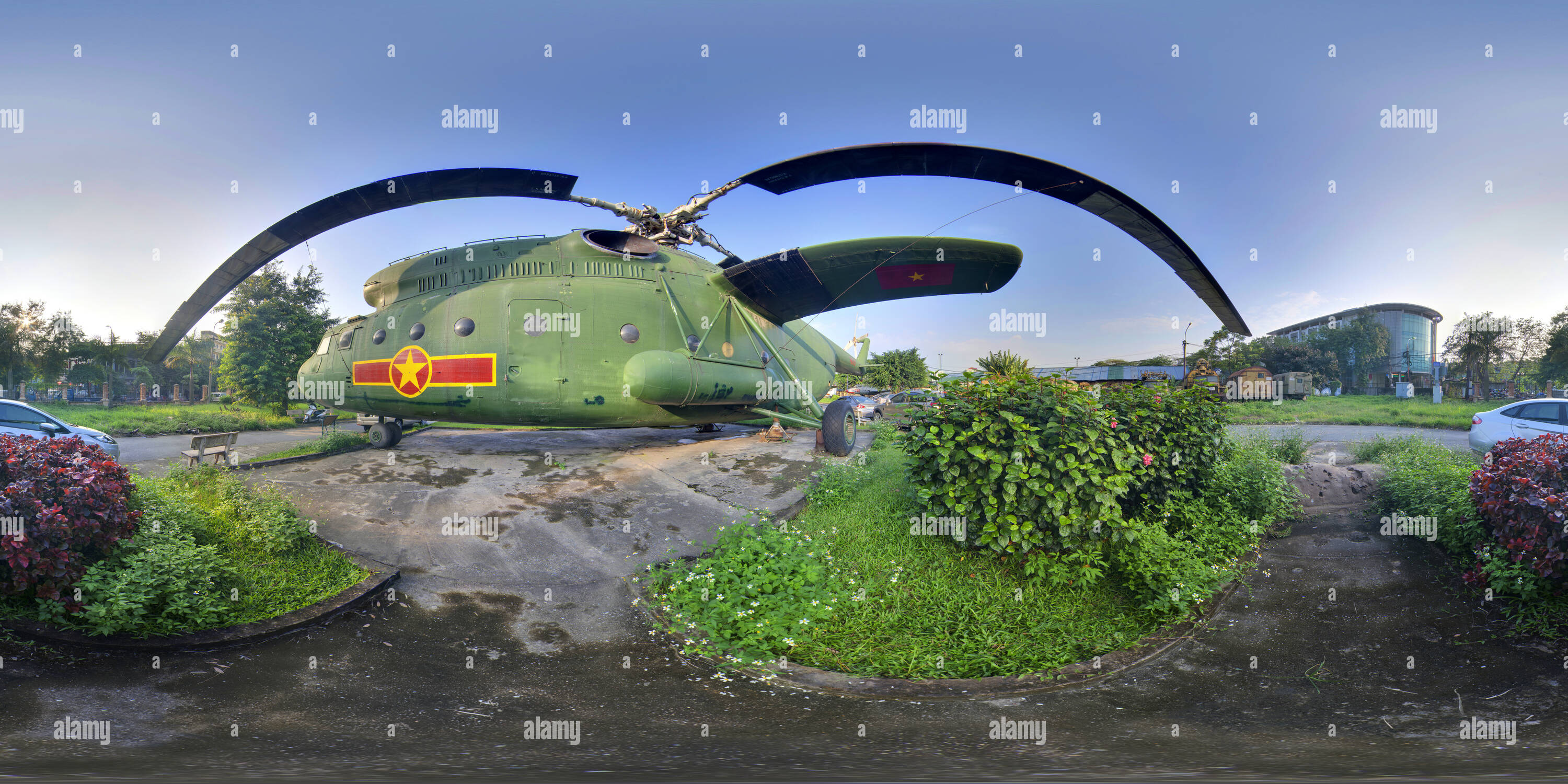360 degree panoramic view of Mi 6 Hook in Museum of Air Defense-Air Force of Vietnam