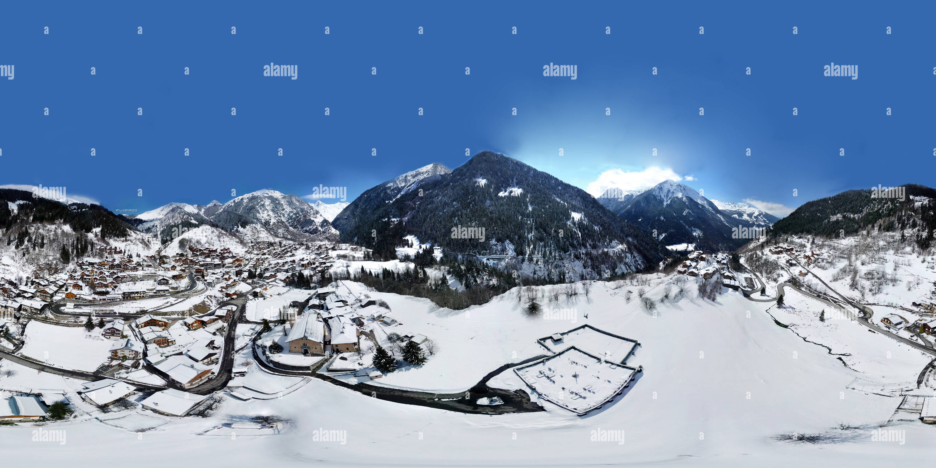 360 degree panoramic view of Champagny-en-Vanoise - By Flyprod