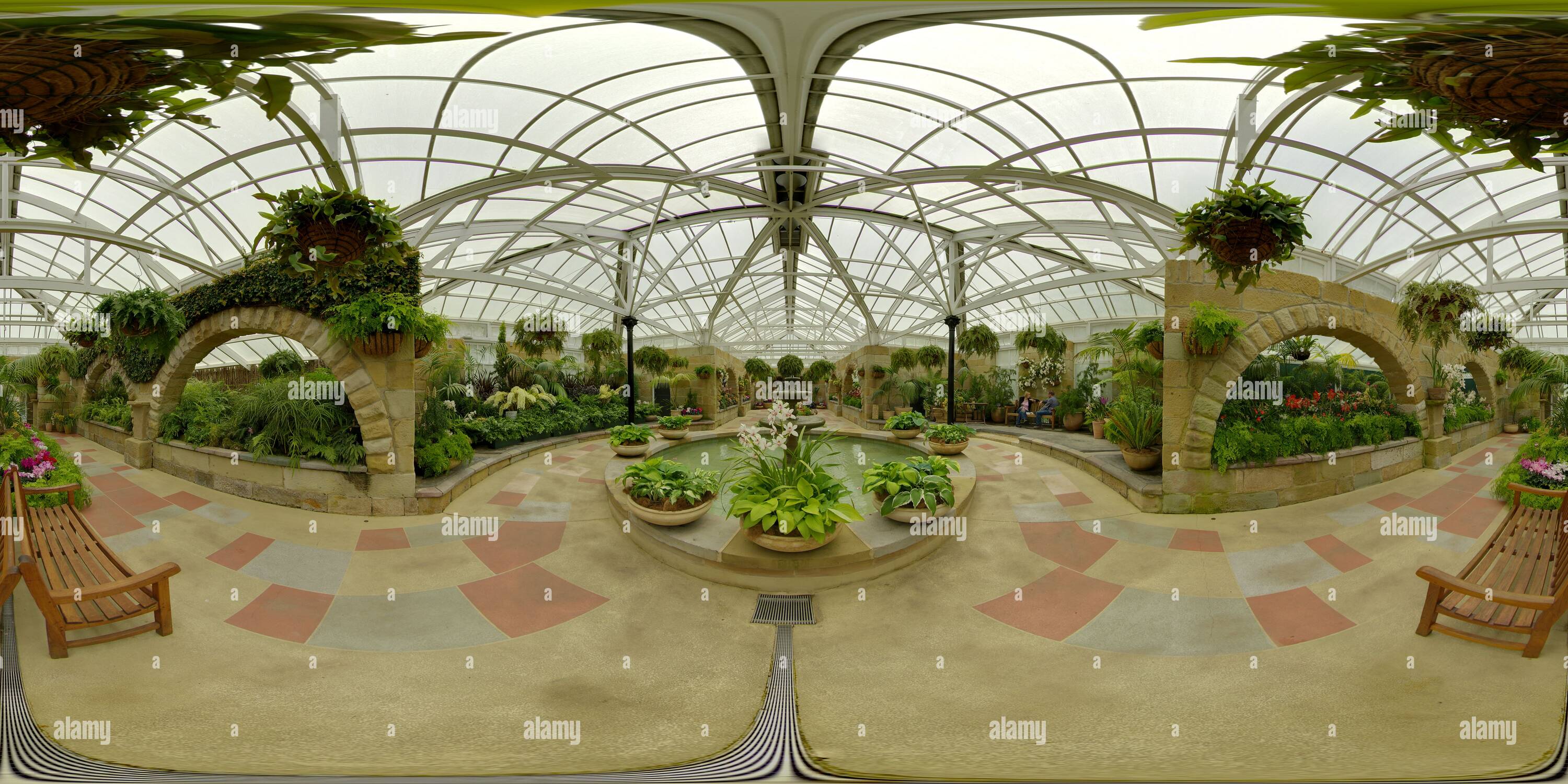 360 degree panoramic view of Royal Tasmanian Botanical Gardens Conservatory