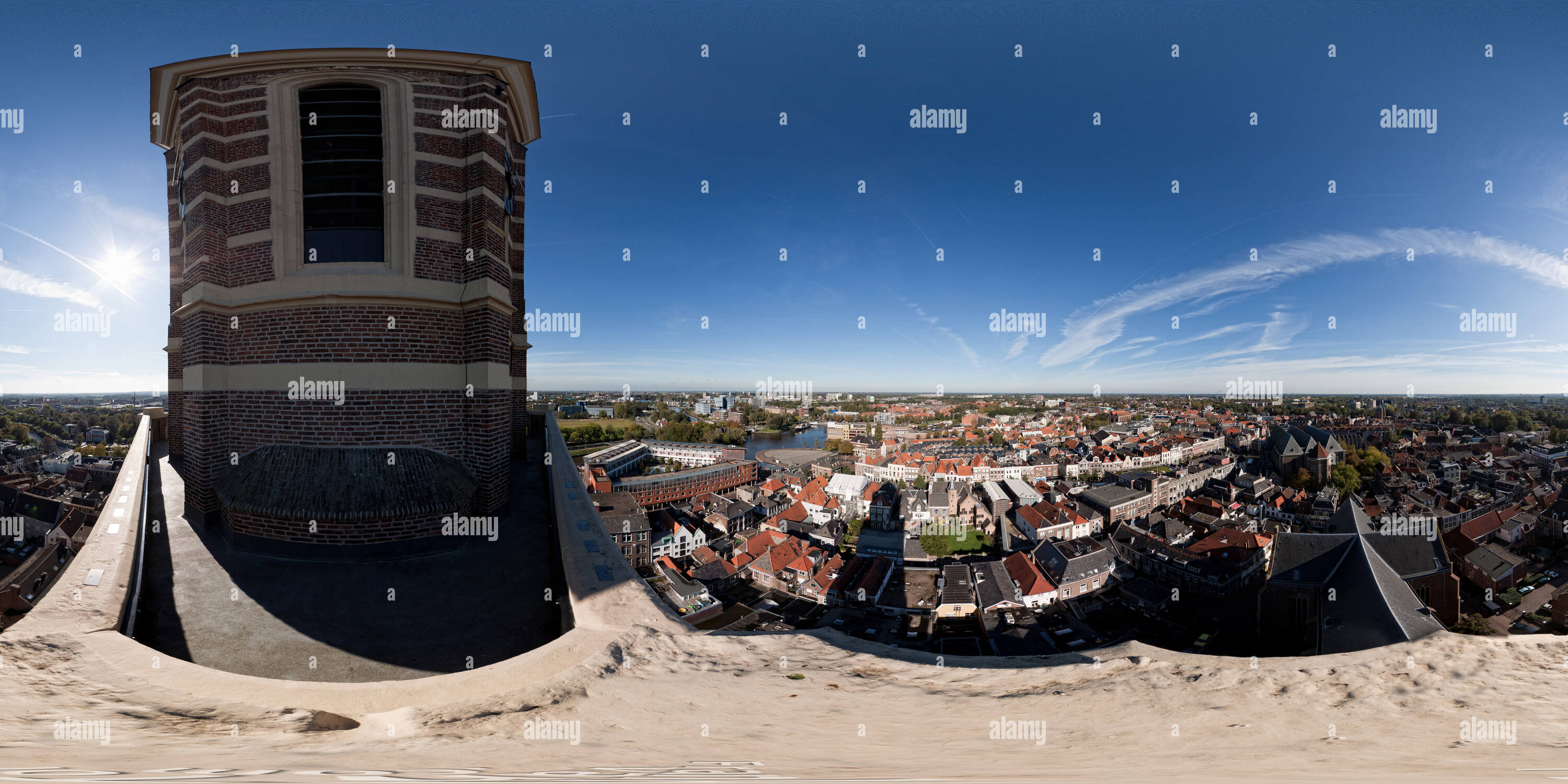 360 degree panoramic view of View from the 'Peperbus' in Zwolle