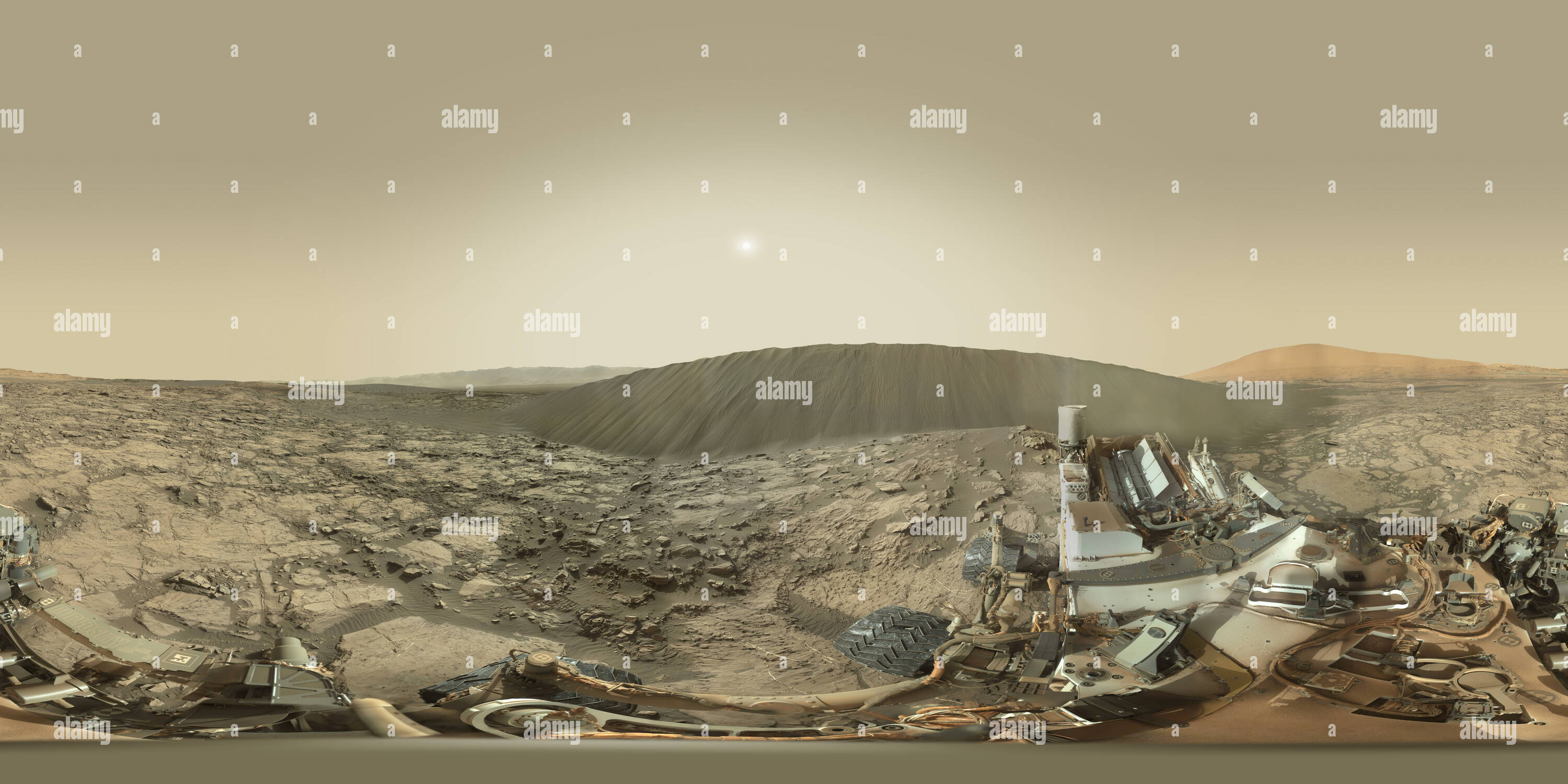 360 degree panoramic view of Mars Panorama - Curiosity rover: Martian solar day 1197