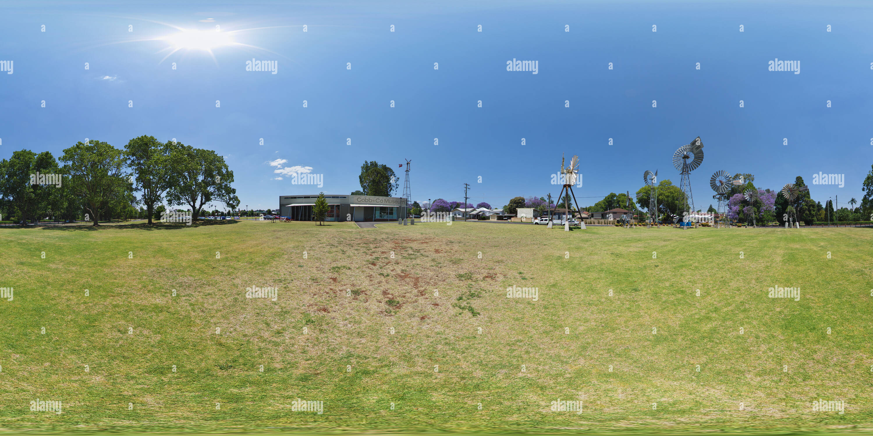 360° view of Aussie windmills at Cobb and Co Museum - Alamy