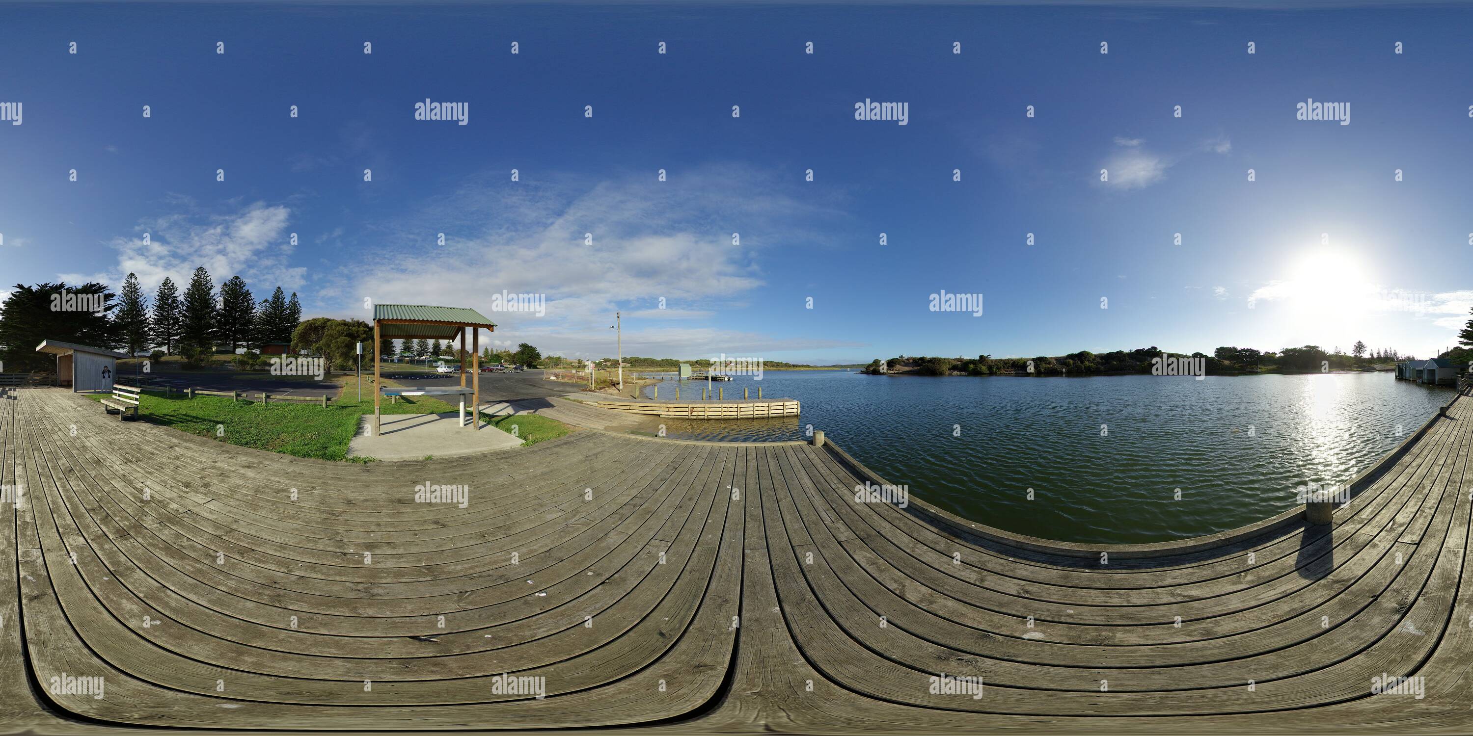 360 degree panoramic view of Boat ramp on Glenelg River in Nelson