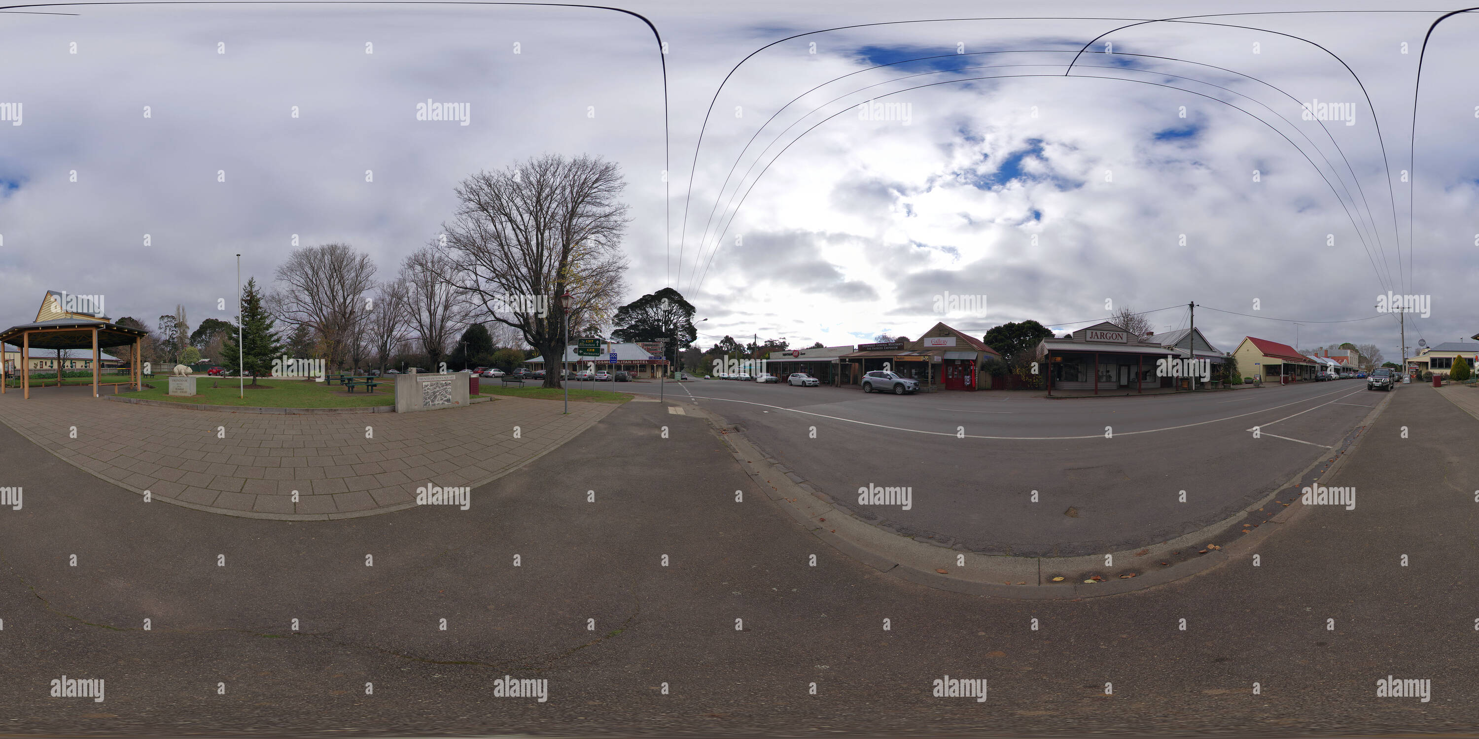 360 degree panoramic view of Town centre of Trentham